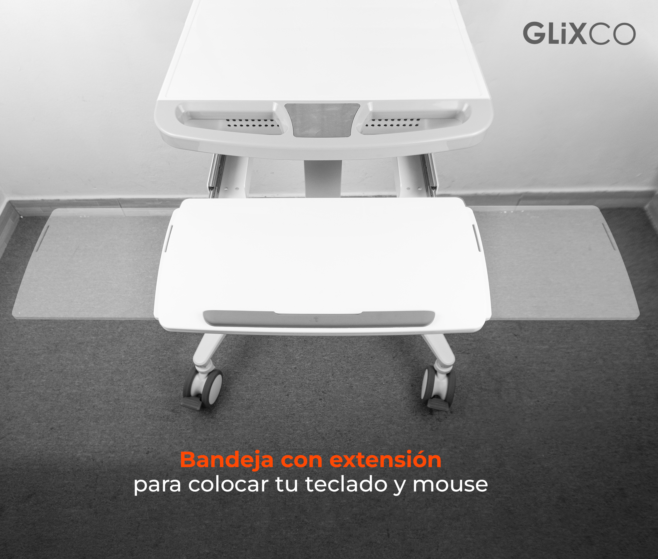 Carro Médico con Elevador de Gas y Soporte para Monitor 17 a 32 Pulg