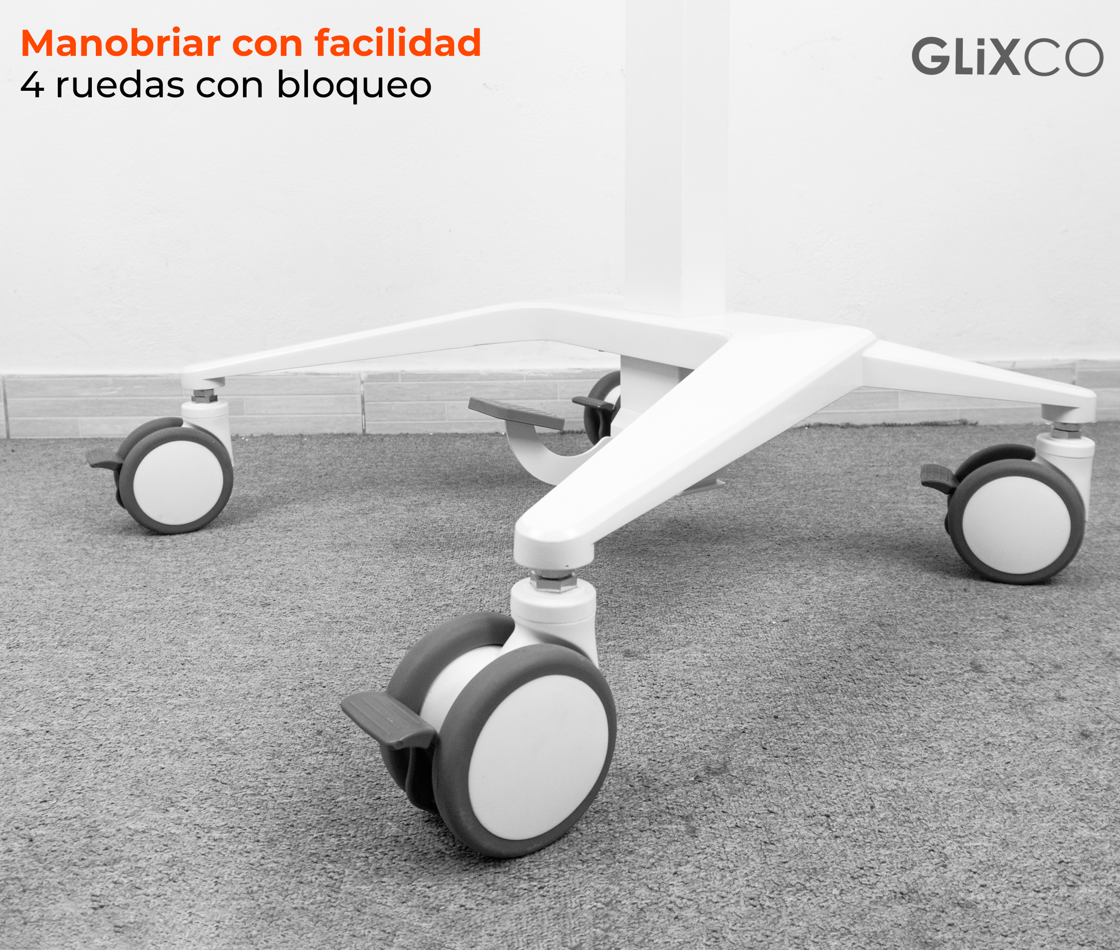 Carro Médico con Elevador de Gas y Soporte para Monitor 17 a 32 Pulg