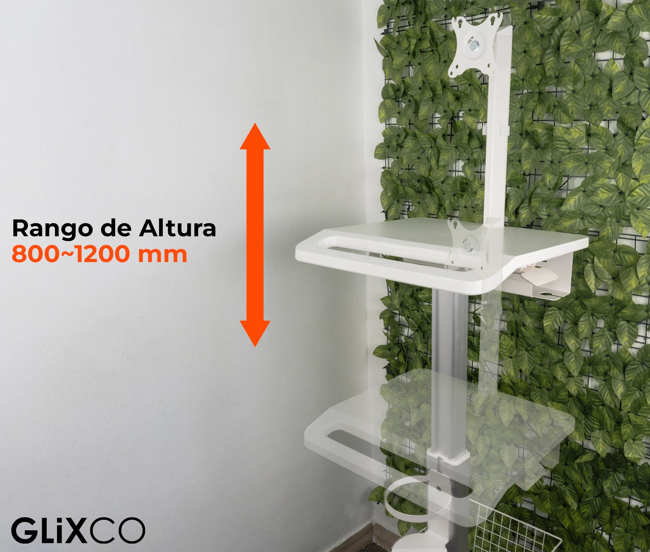 Carro Médico Multialmacén y Soporte para Monitor 17 a 27 Pulg