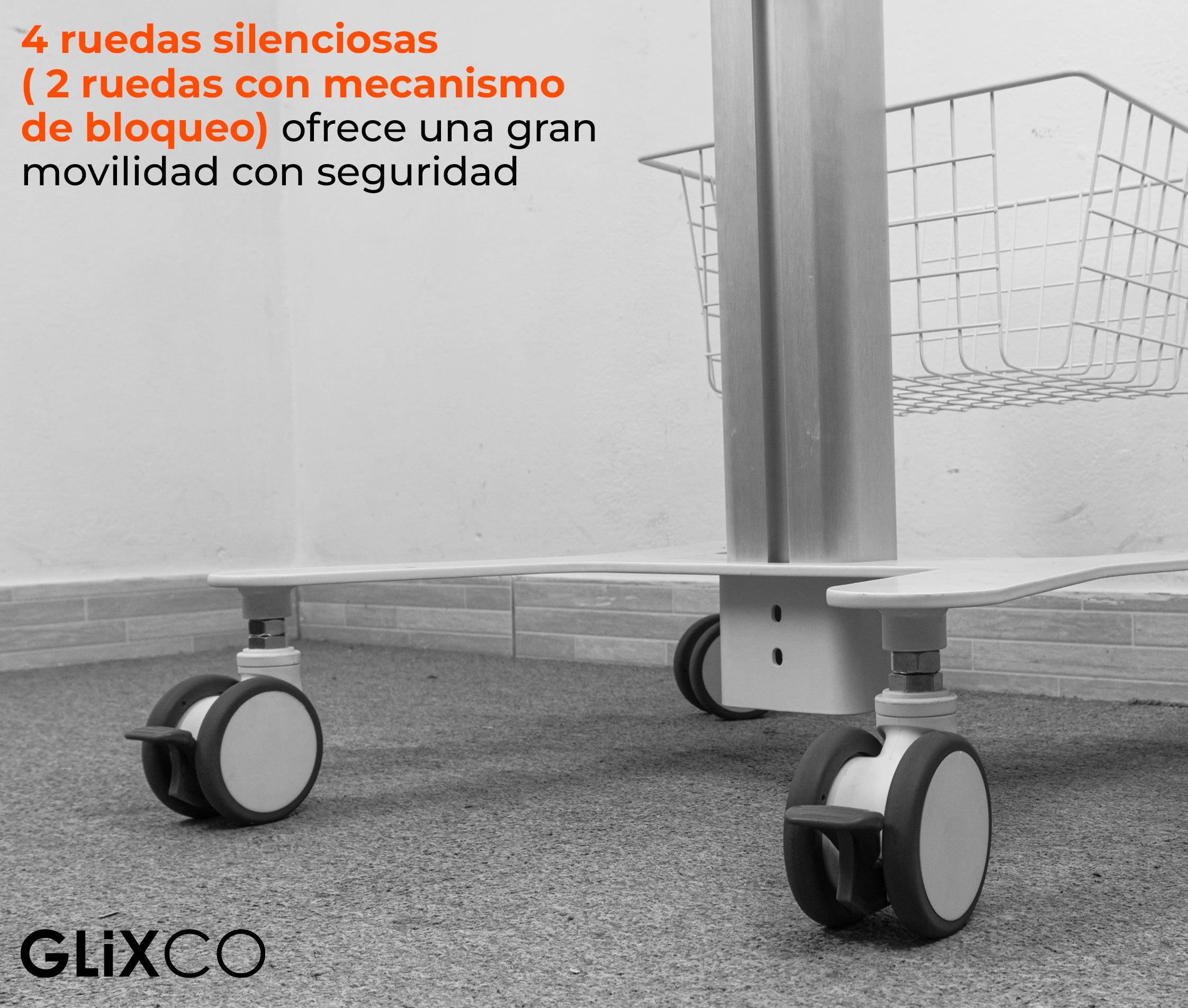 Carro Médico Multialmacén y Soporte para Monitor 17 a 27 Pulg