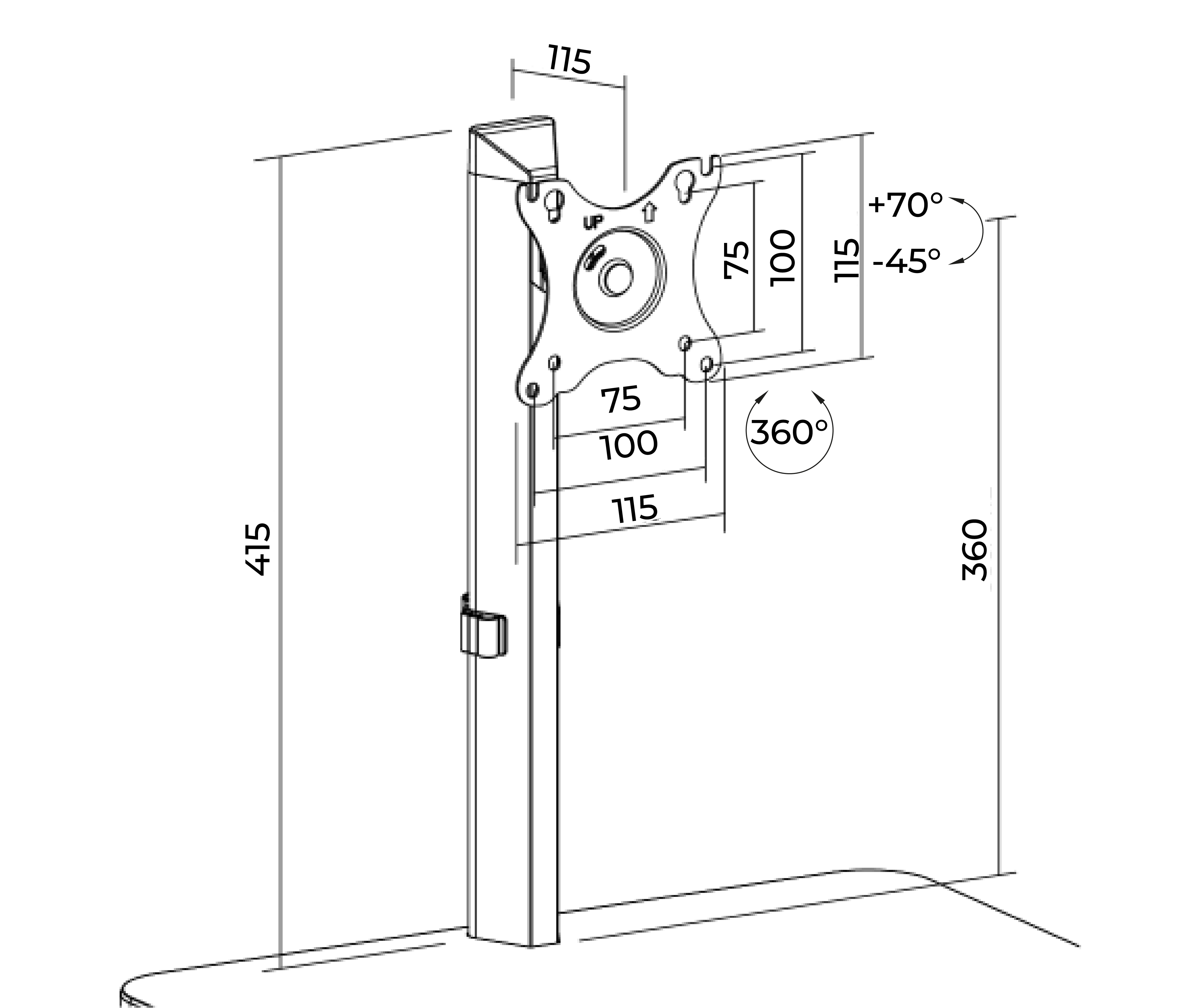 Carro Médico Multialmacén y Soporte para Monitor 17 a 27 Pulg