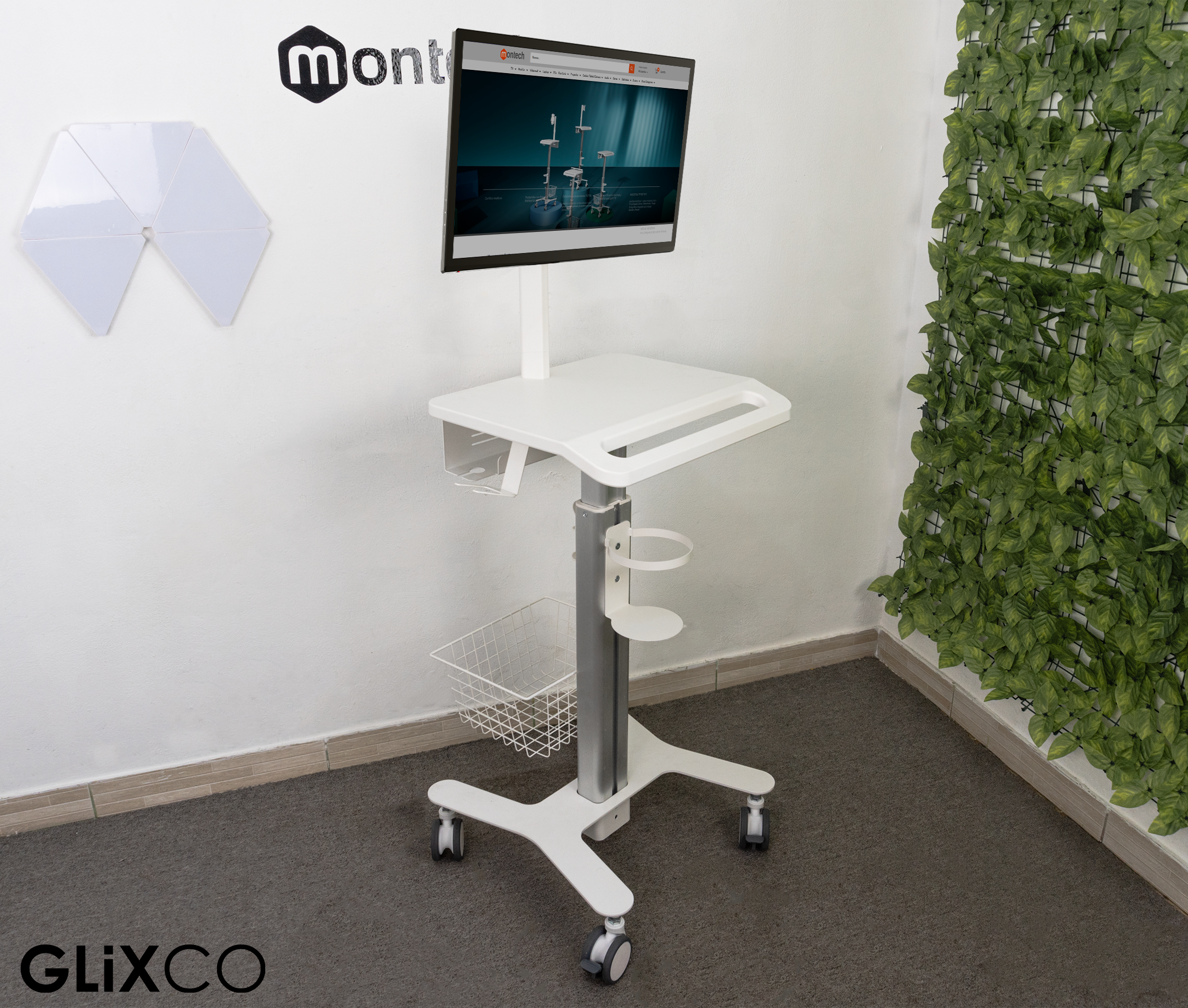 Carro Médico Multialmacén y Soporte para Monitor 17 a 27 Pulg