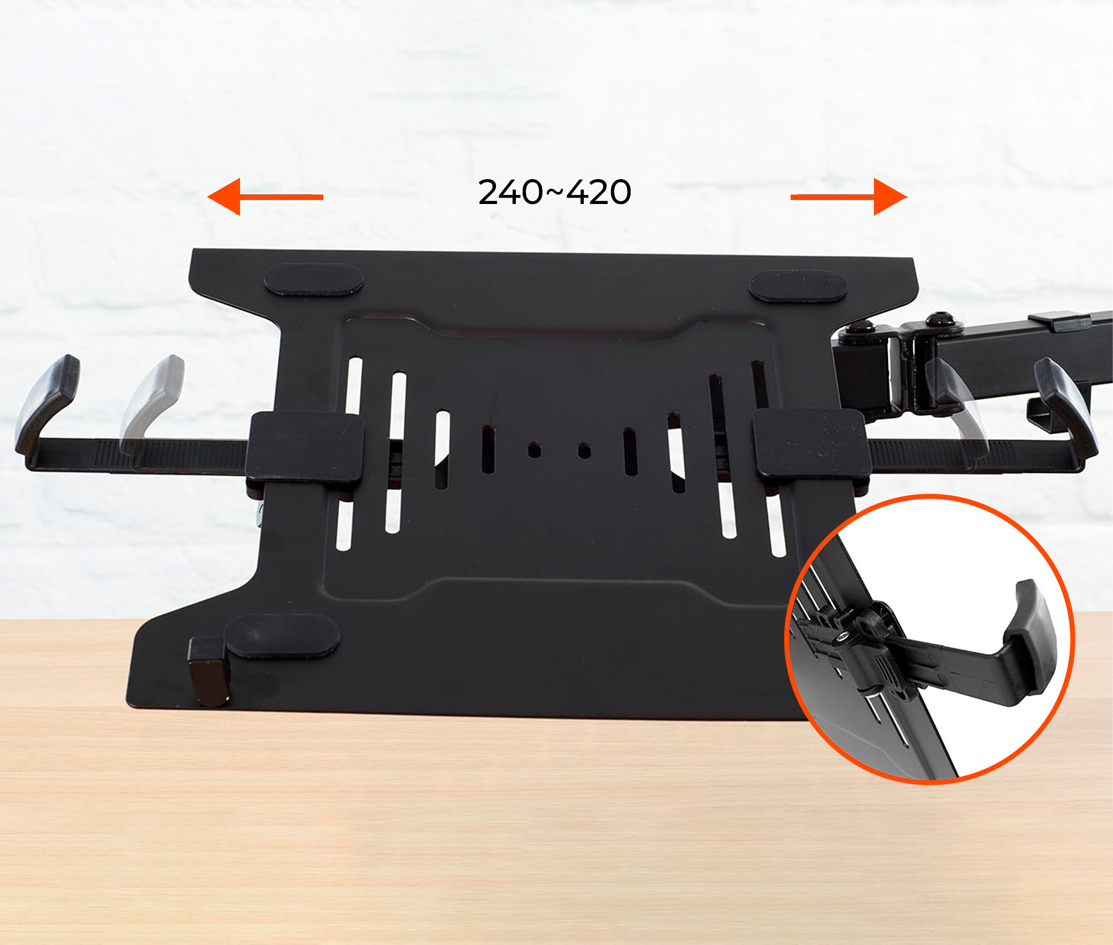 Rack Soporte Doble Brazo de Escritorio para Laptop 15.6 Pulg y Monitor 13 a 32 Pulg