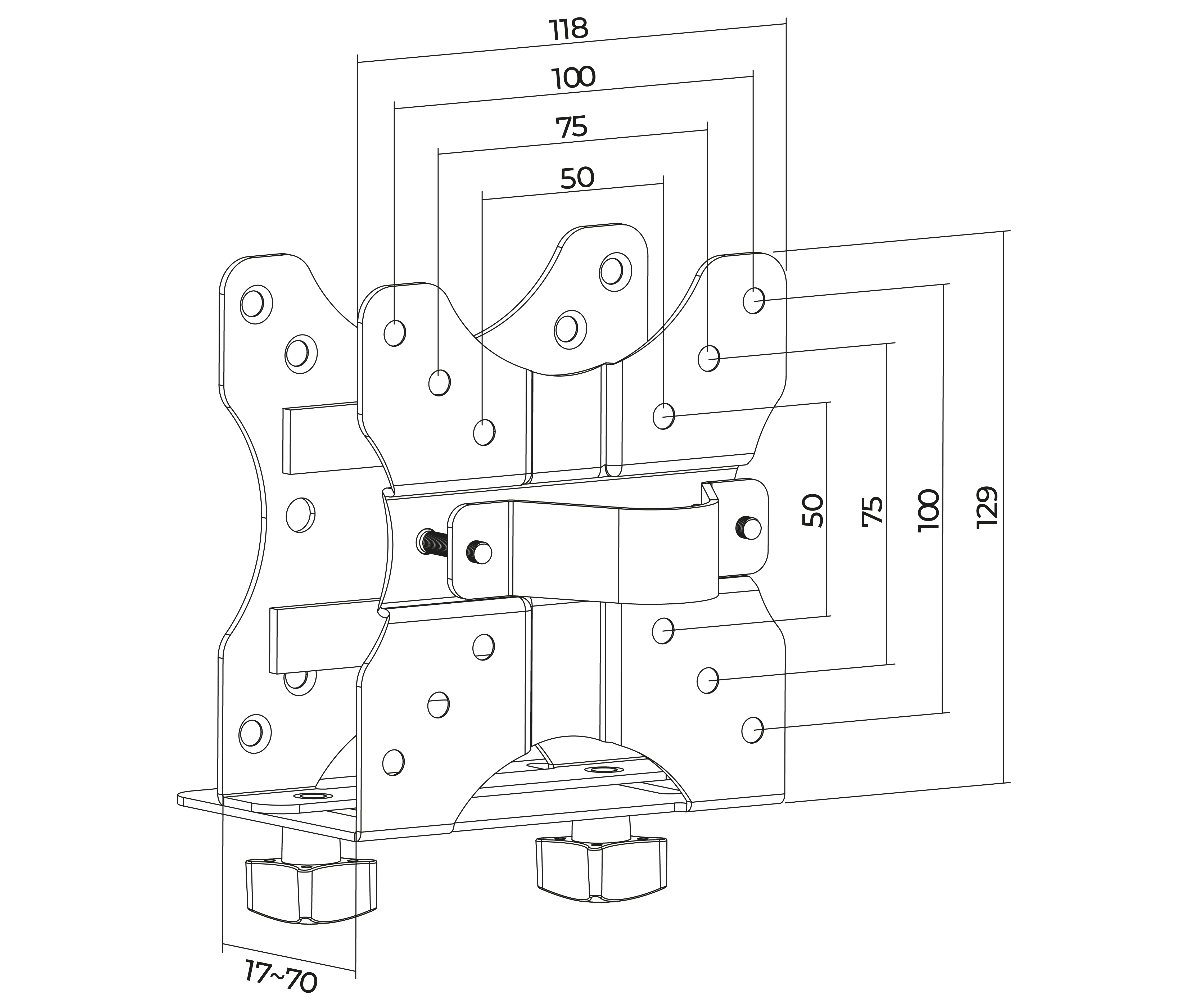 Soporte Universal para Mini PC/ CPU - Fijación Debajo de Escritorio, Poste Tubular y Rack