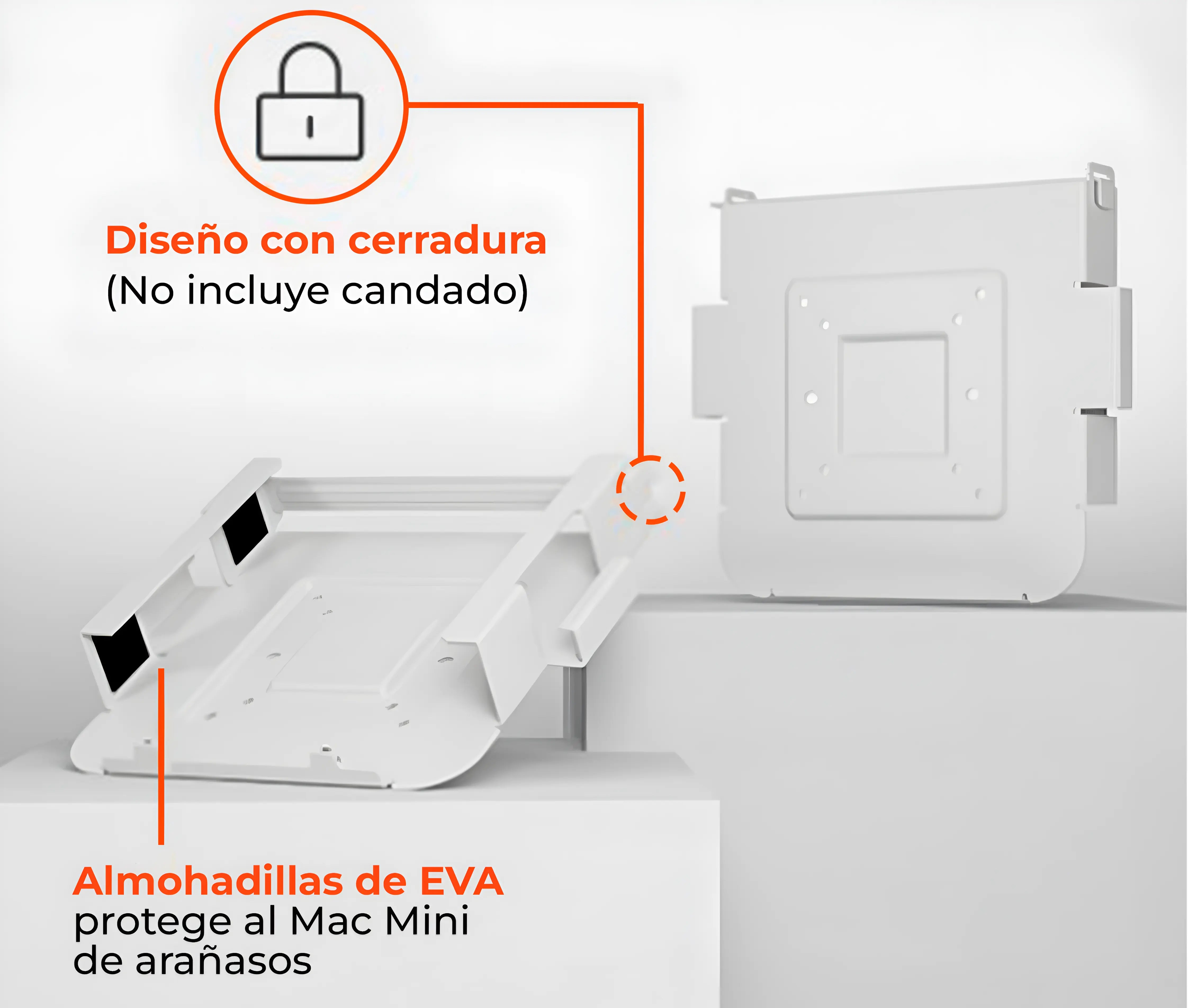 Soporte para Mac Mini / Montaje en Pared, Detrás del Monitor, Debajo del Escritorio