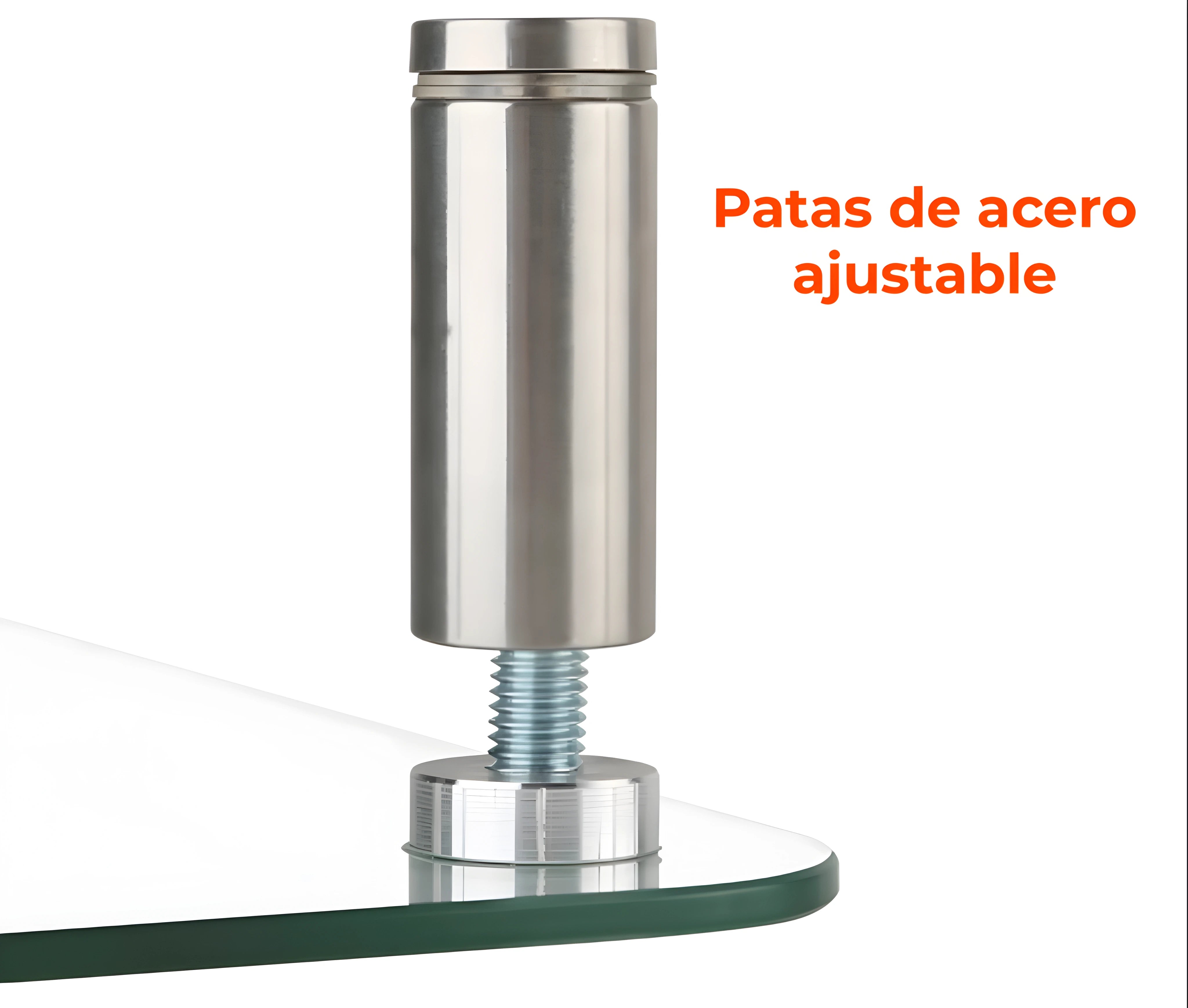 Mesa de Vidrio Triangular Templado para Monitor en Escritorio en L / Medida 50x28 cm