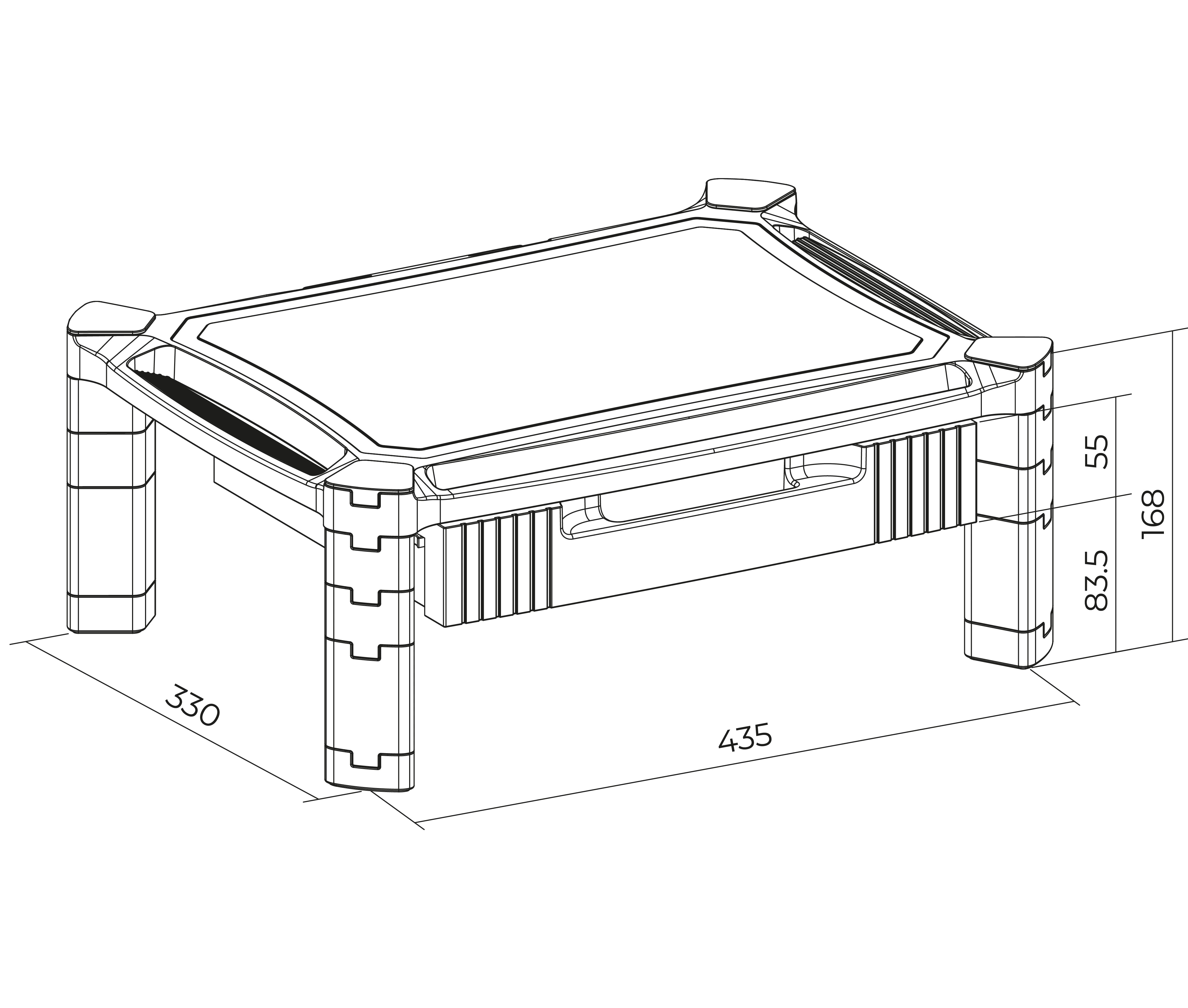 Mesa de Elevacion para Monitor 13 a 32 Pulg con cajón extraíble / Altura 16.8 cm