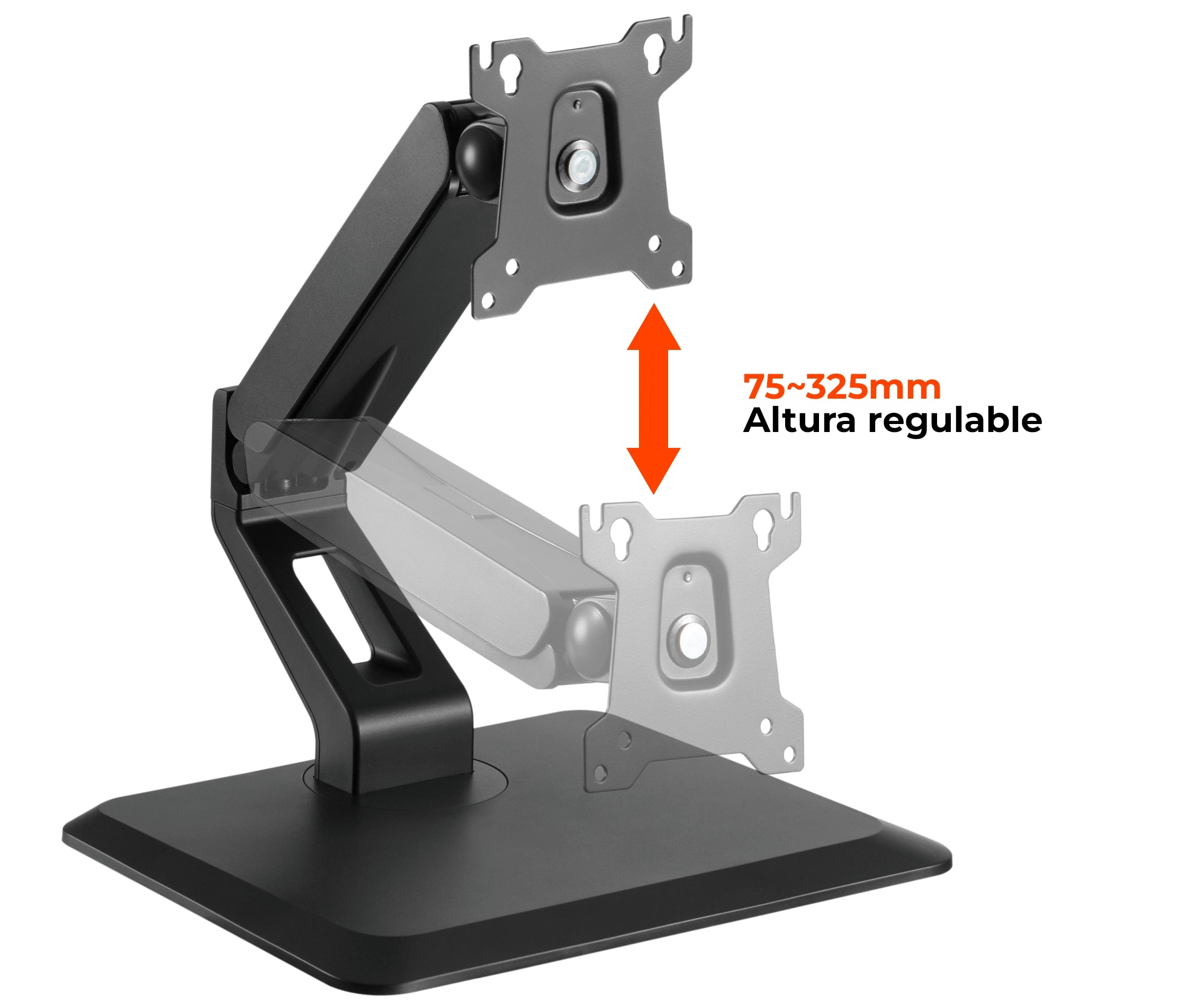 Rack Soporte con Gas Spring de Escritorio para Monitor de Pantalla Táctil de 17 a 32 pulg