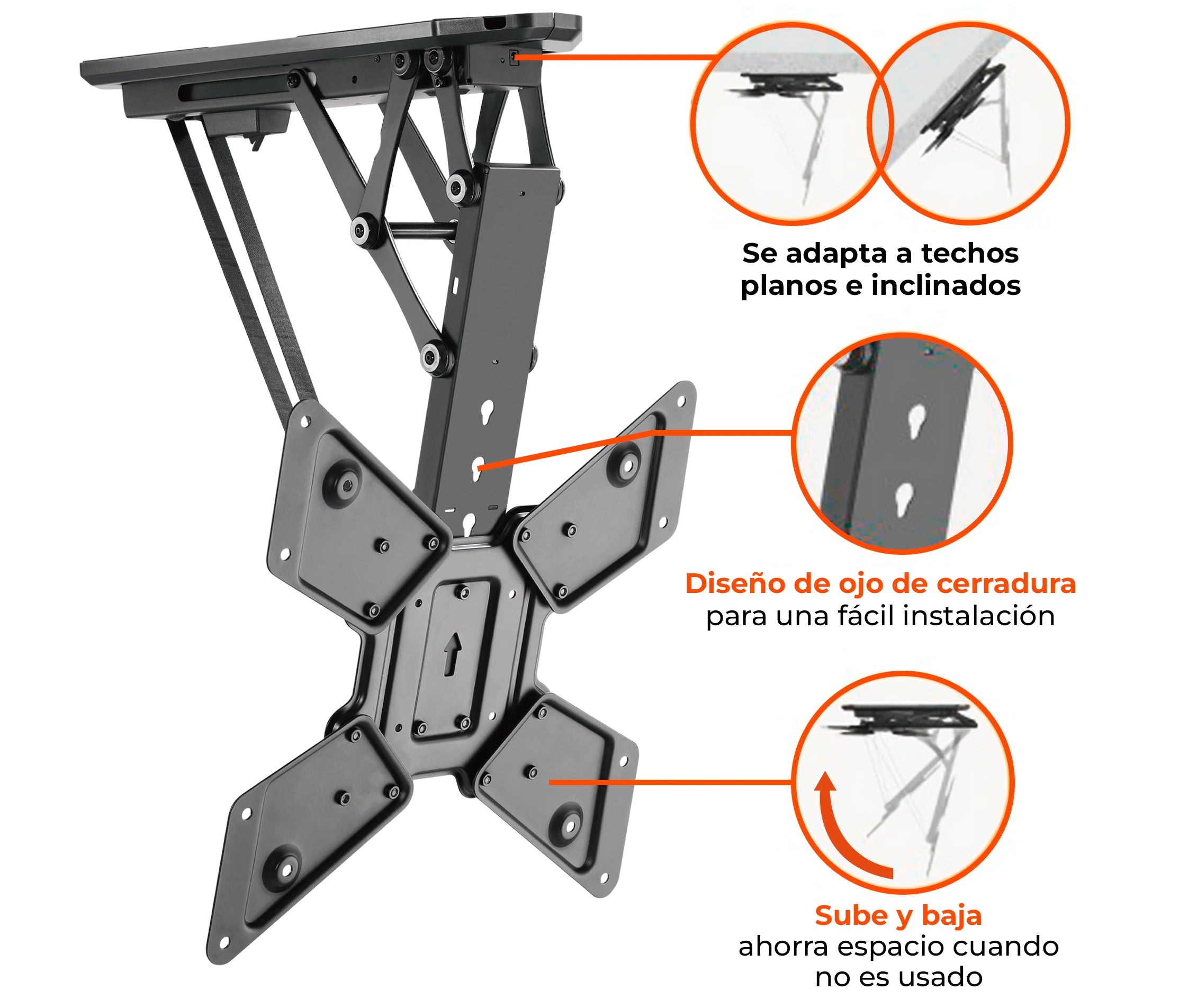 Rack Eléctrico a Control Remoto para TV 23 a 55 Pulg / VESA Max 400x400mm / Carga 30 kg