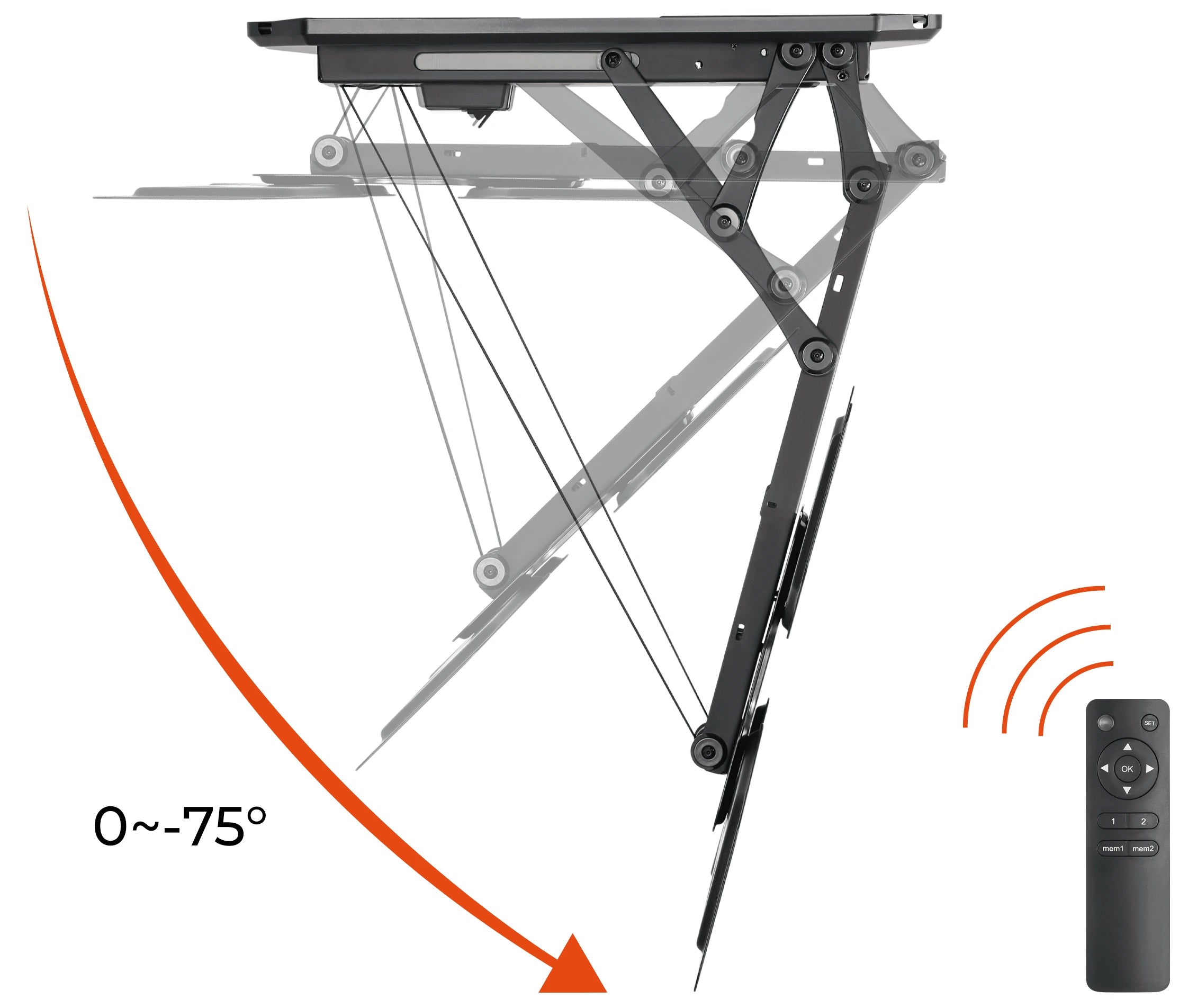 Rack Eléctrico a Control Remoto para TV 23 a 55 Pulg / VESA Max 400x400mm / Carga 30 kg