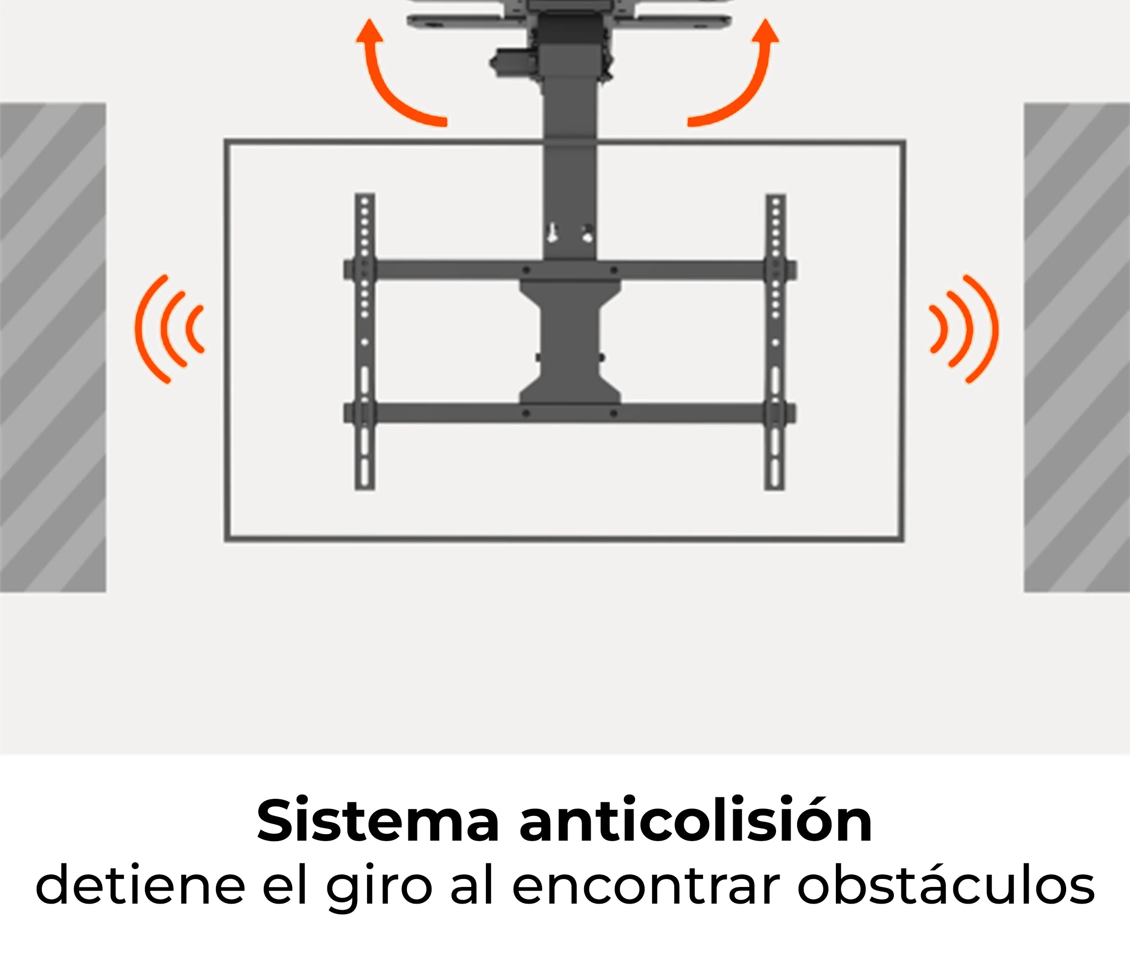 Rack Techo Eléctrico Plegable y Giratorio a Control Remoto, App para TV 37 a 65 Pulg / VESA Max 600x400mm / Carga 45 kg