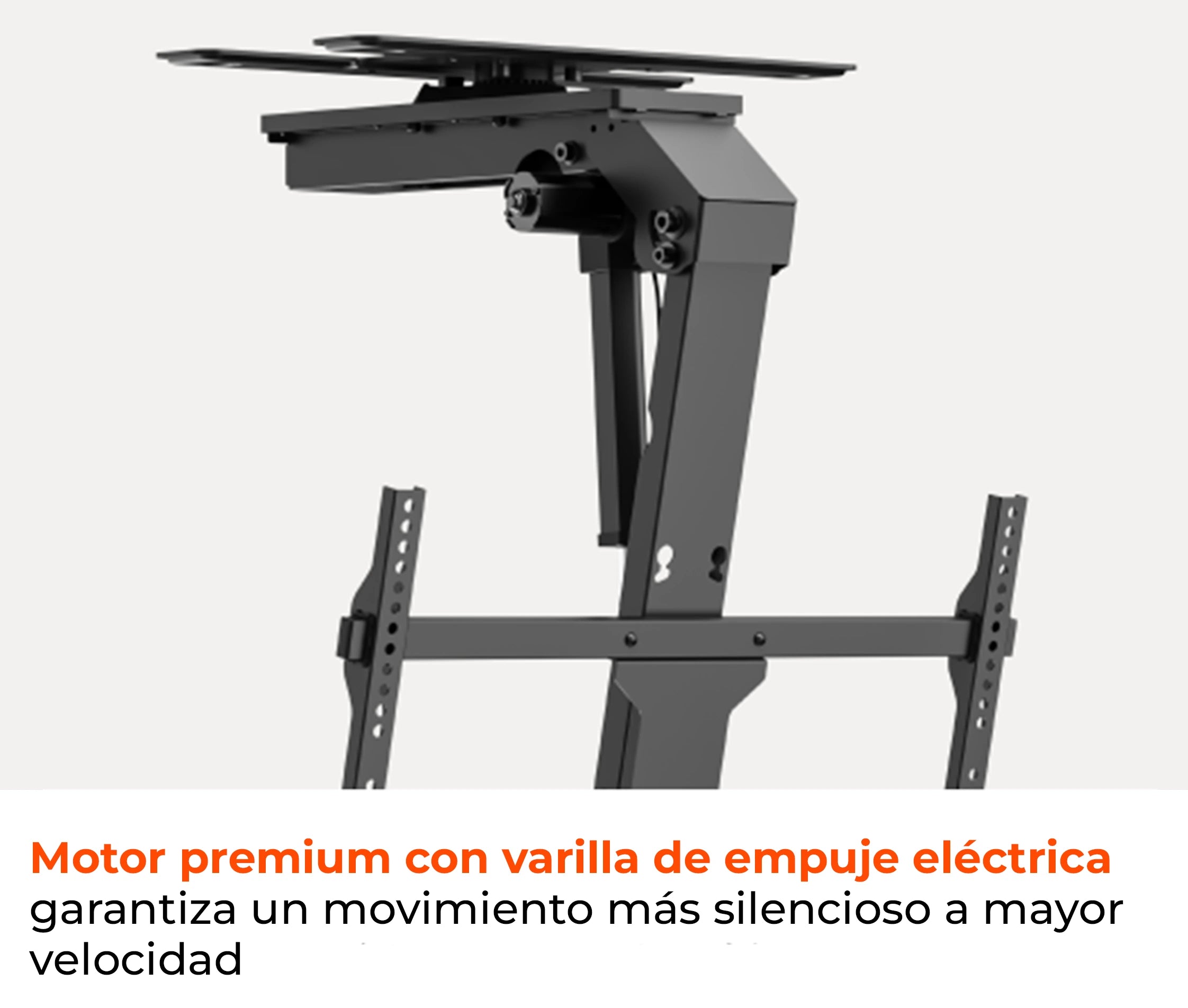 Rack Techo Eléctrico Plegable y Giratorio a Control Remoto, App para TV 37 a 65 Pulg / VESA Max 600x400mm / Carga 45 kg