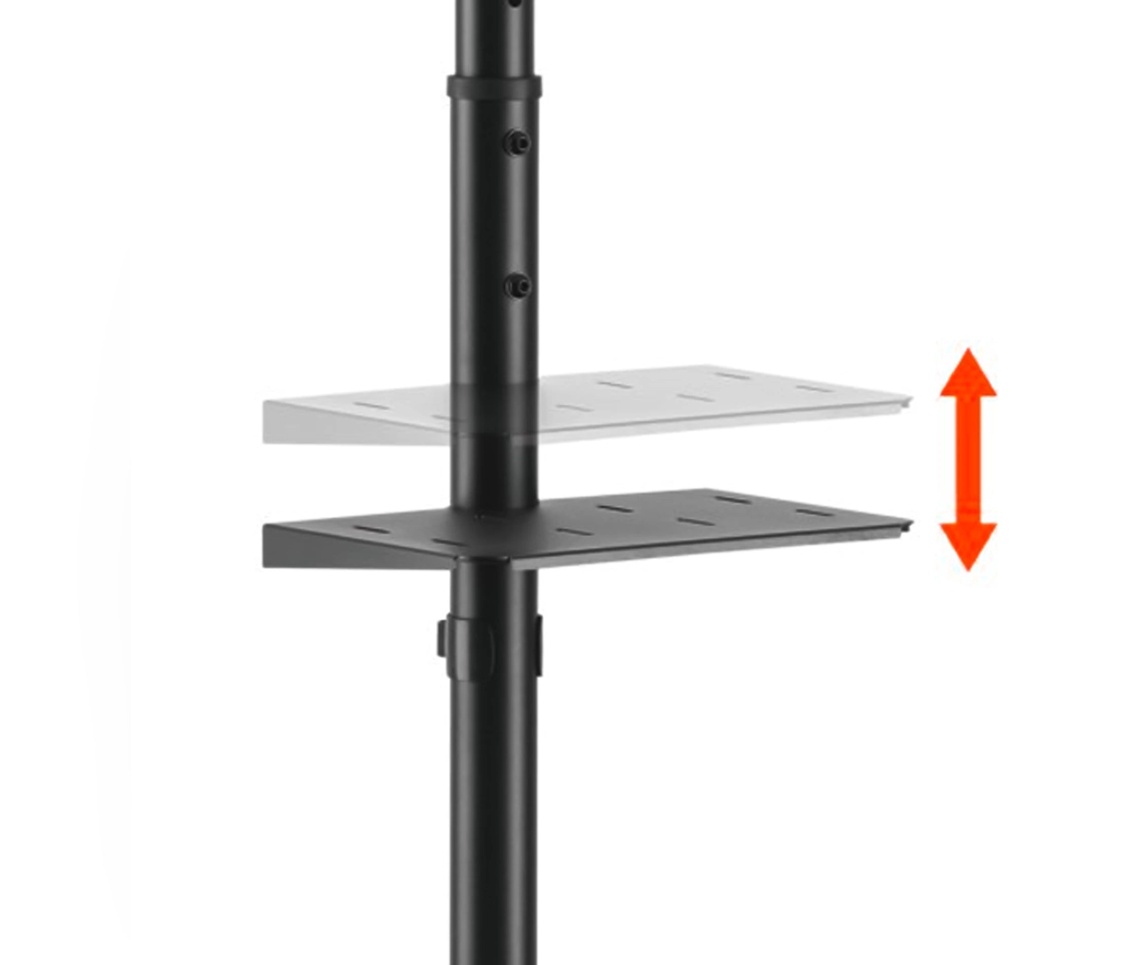 Pedestal con Ruedas y Rack para TV 32 a 55 Pulg / VESA Max 400x400mm / Carga 35 kg