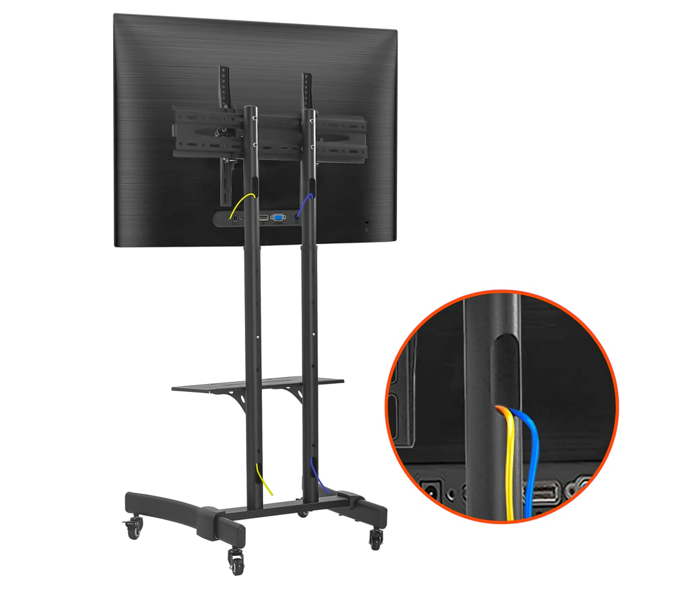 Pedestal con Ruedas para TV 37 a 70 Pulg / VESA Max 600x400mm / Carga 40 kg