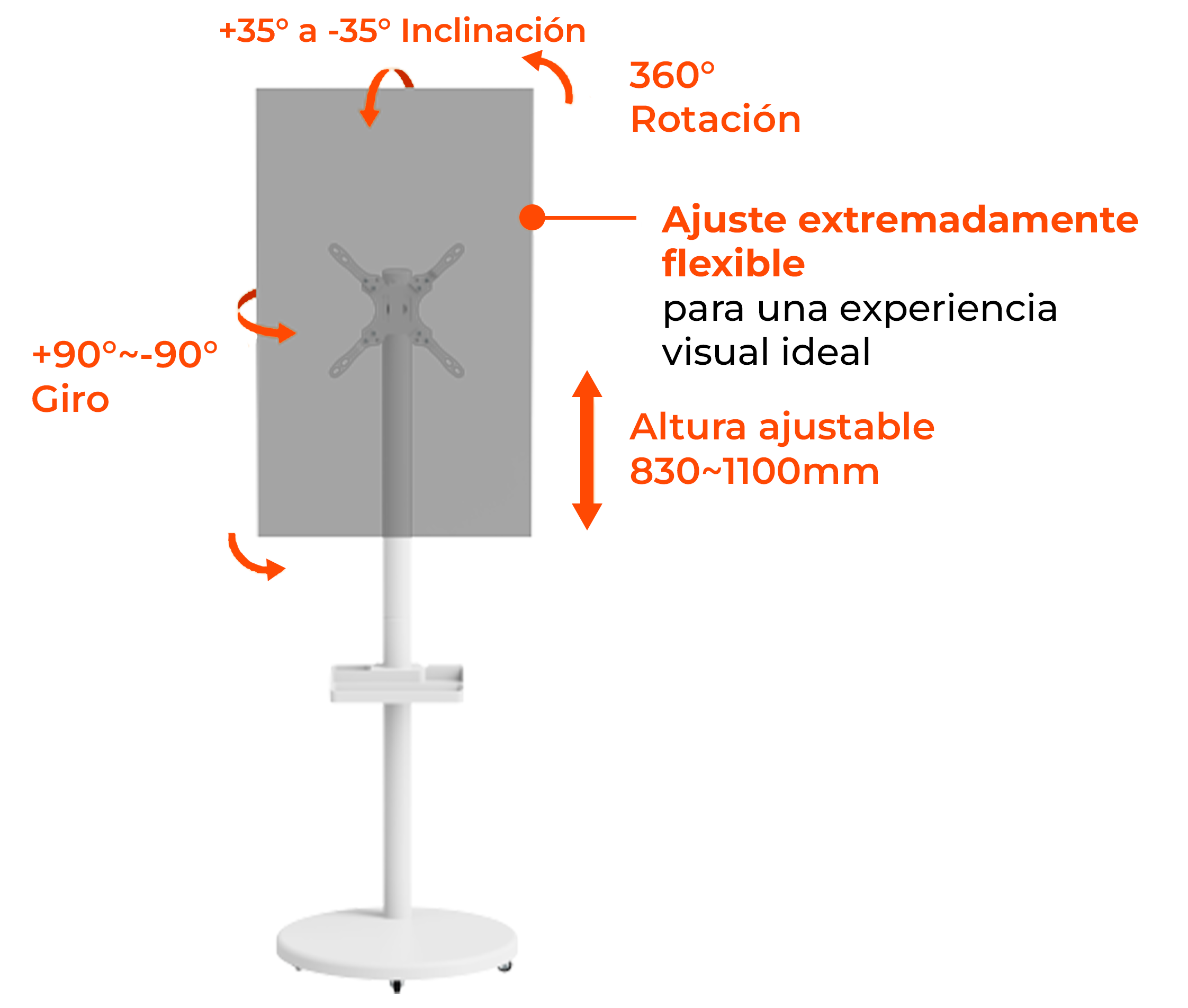 Soporte Pedestal con Base para TV 17 a 43 Pulg / VESA Max 200x200mm