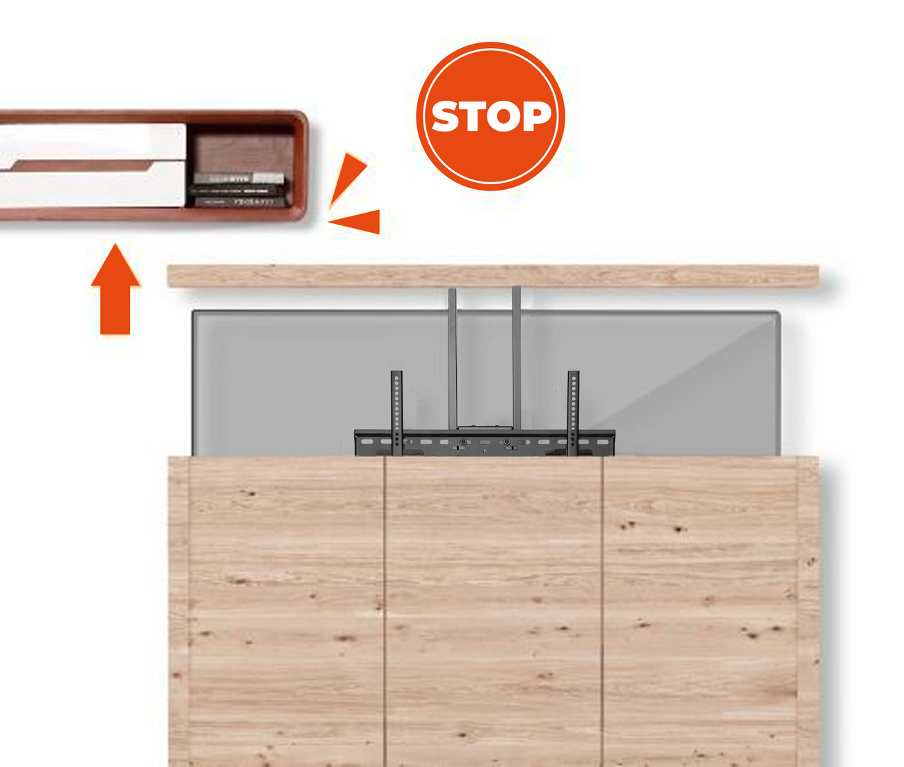 Soporte Eléctrico Elevación Motorizado para TV 37 a 65 Pulg / VESA Max 600x400mm / Carga 50 kg