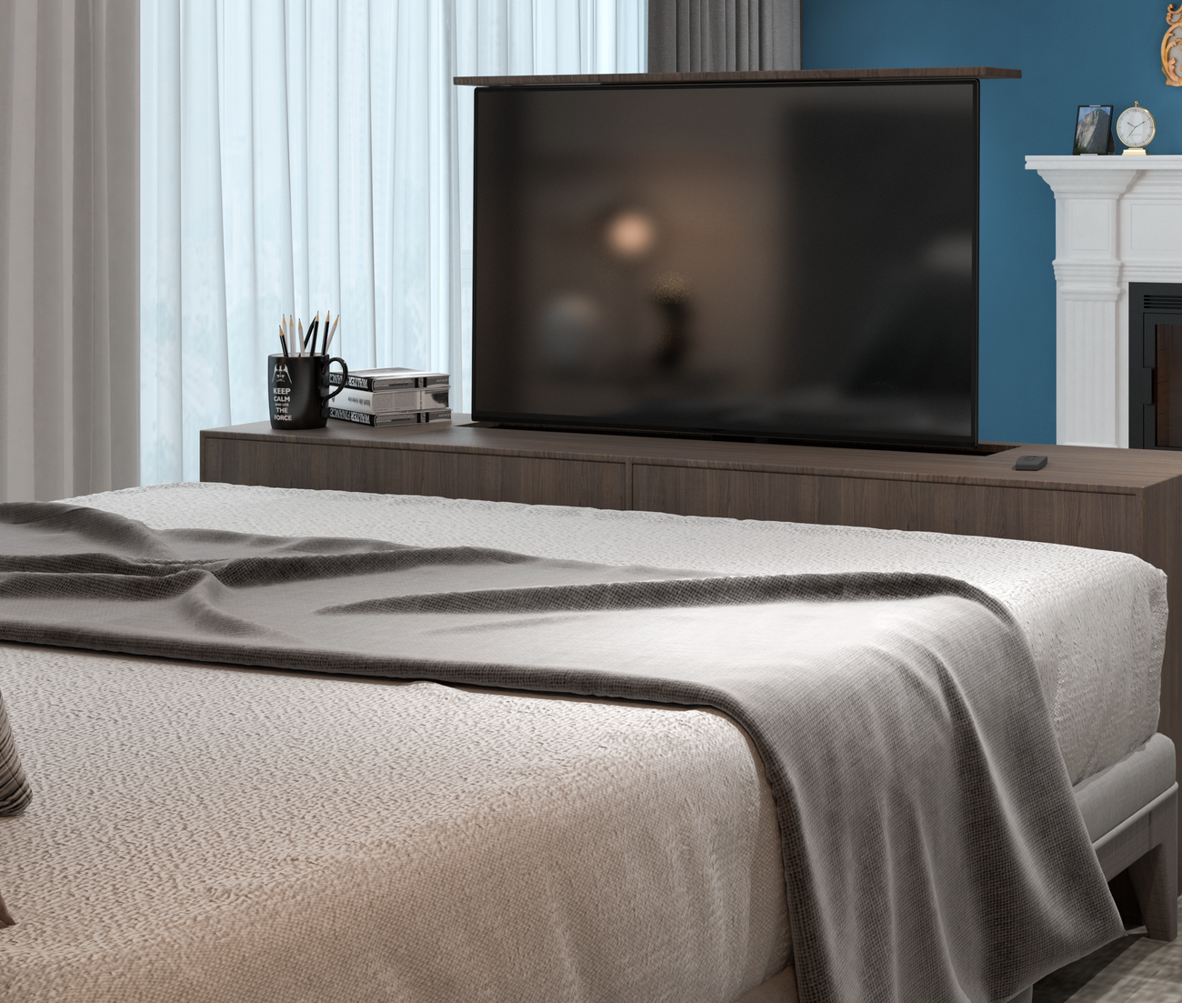 Soporte Eléctrico Elevación Motorizado para TV 37 a 65 Pulg / VESA Max 600x400mm / Carga 50 kg