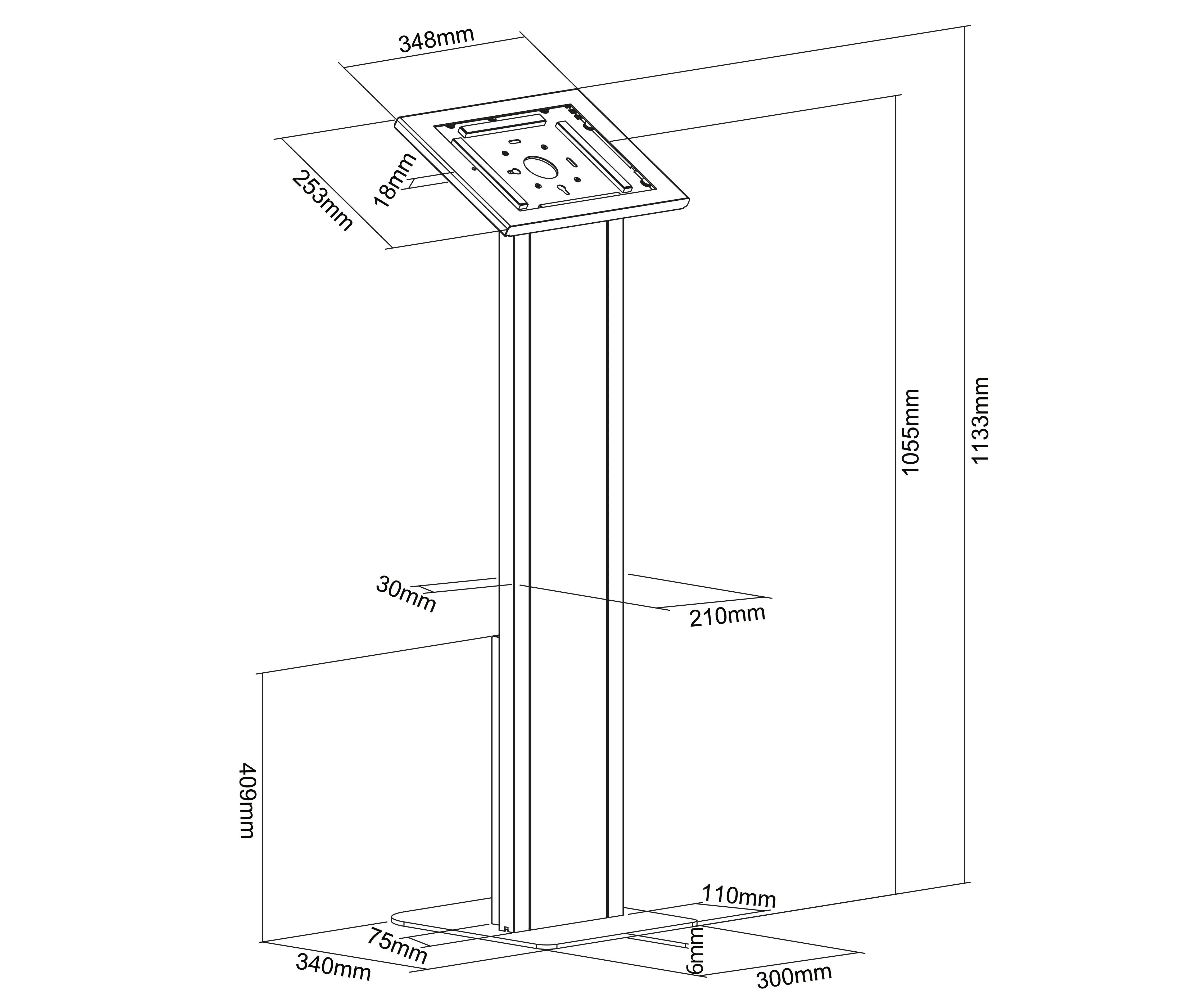 Quiosco Pedestal Antirrobo para Tablet iPad Pro (3ra GEN) de 12.9 Pulg