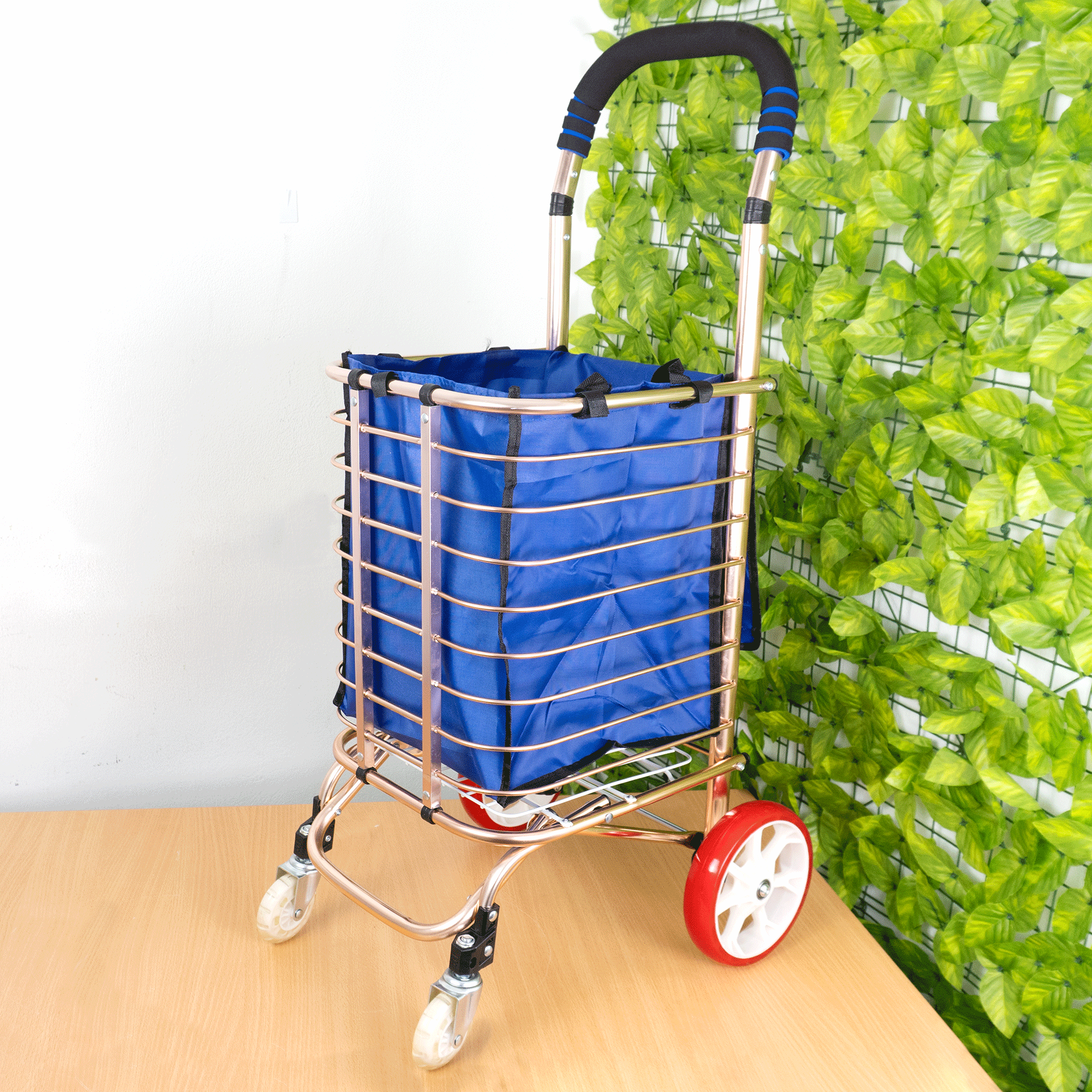 Coche de compras para Mercado / Carrito Plegable - Aluminio - 4 Ruedas