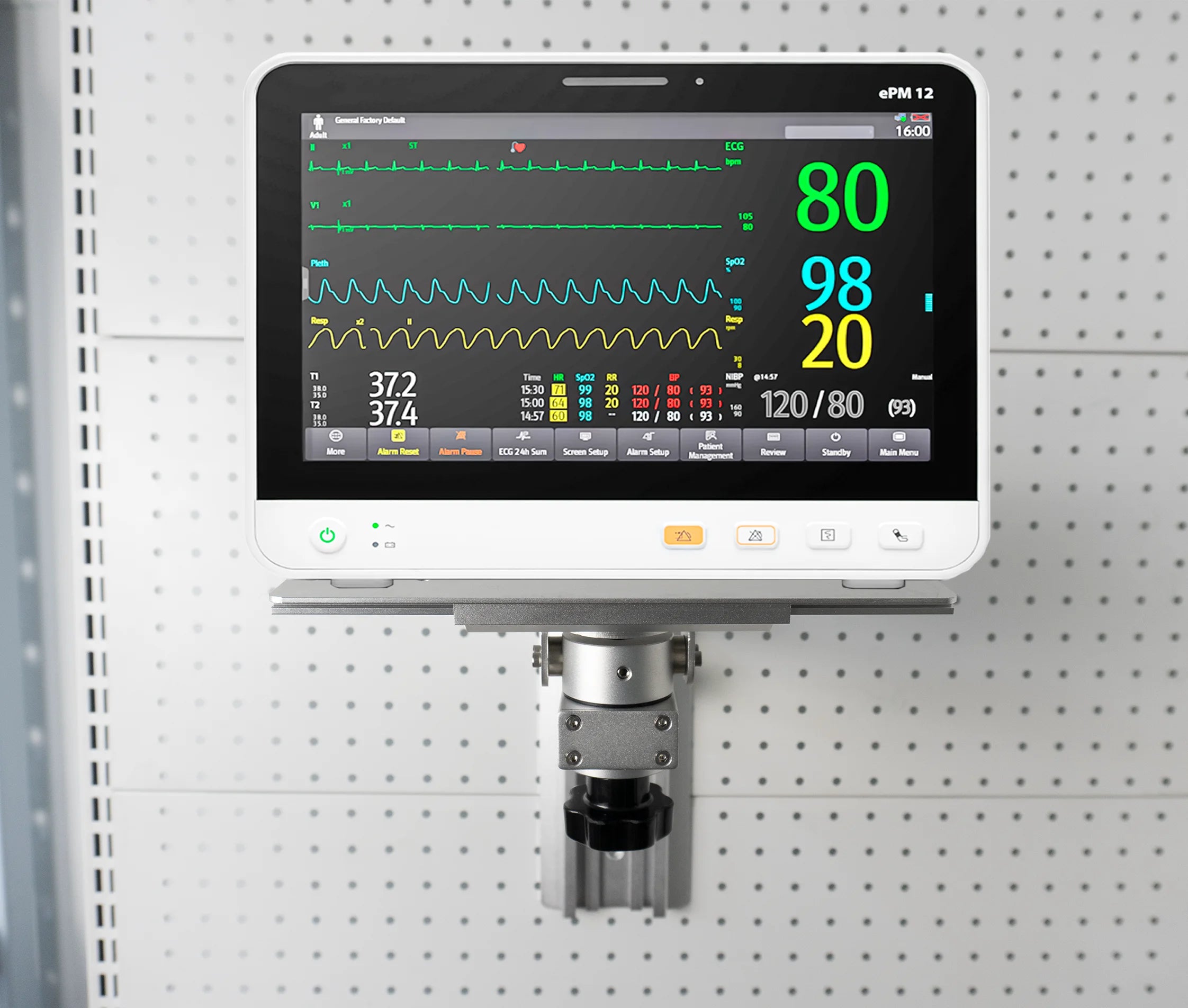 Soporte de Pared Brazo para Monitor Medico Multiparametro / Altura regulable