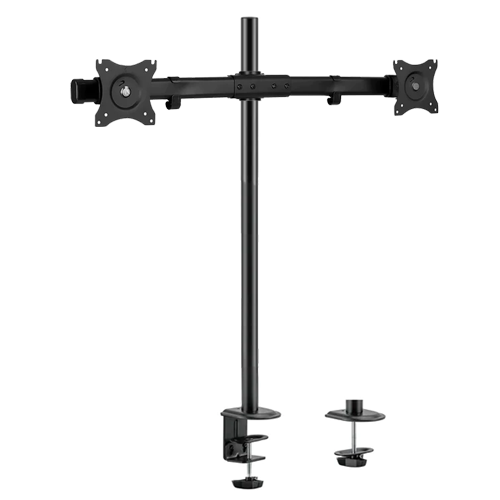 Rack Soporte Doble de Escritorio para 2 Monitores 13 a 27 Pulg / Tubo Extra Alto 80cm