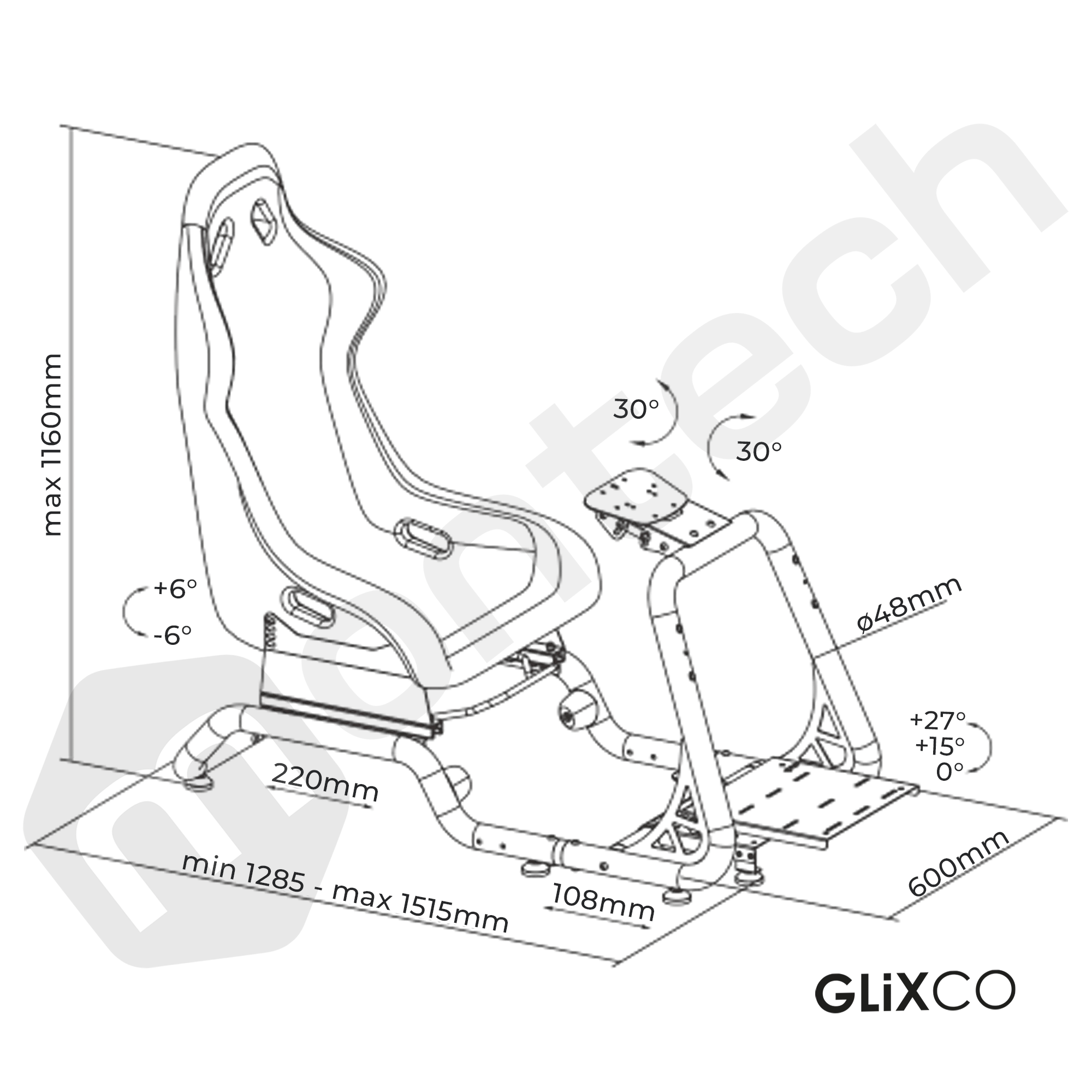 Butaca simulador PLAYSEAT Cabina para vídeo juegos de carreras para pantallas 32 a 50 Pulg