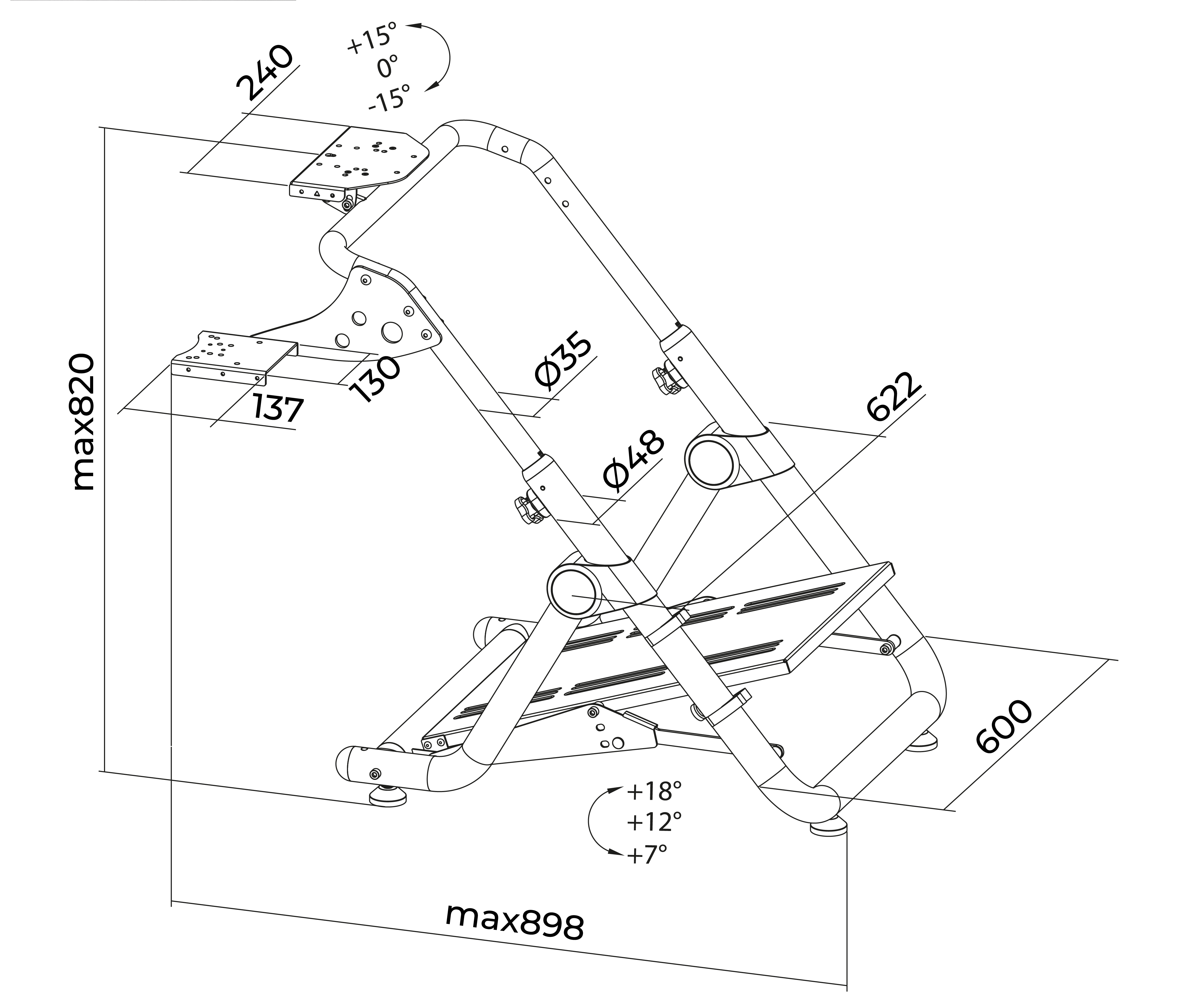 Soporte plegable para Volante de Carreras con Palanca de Cambios