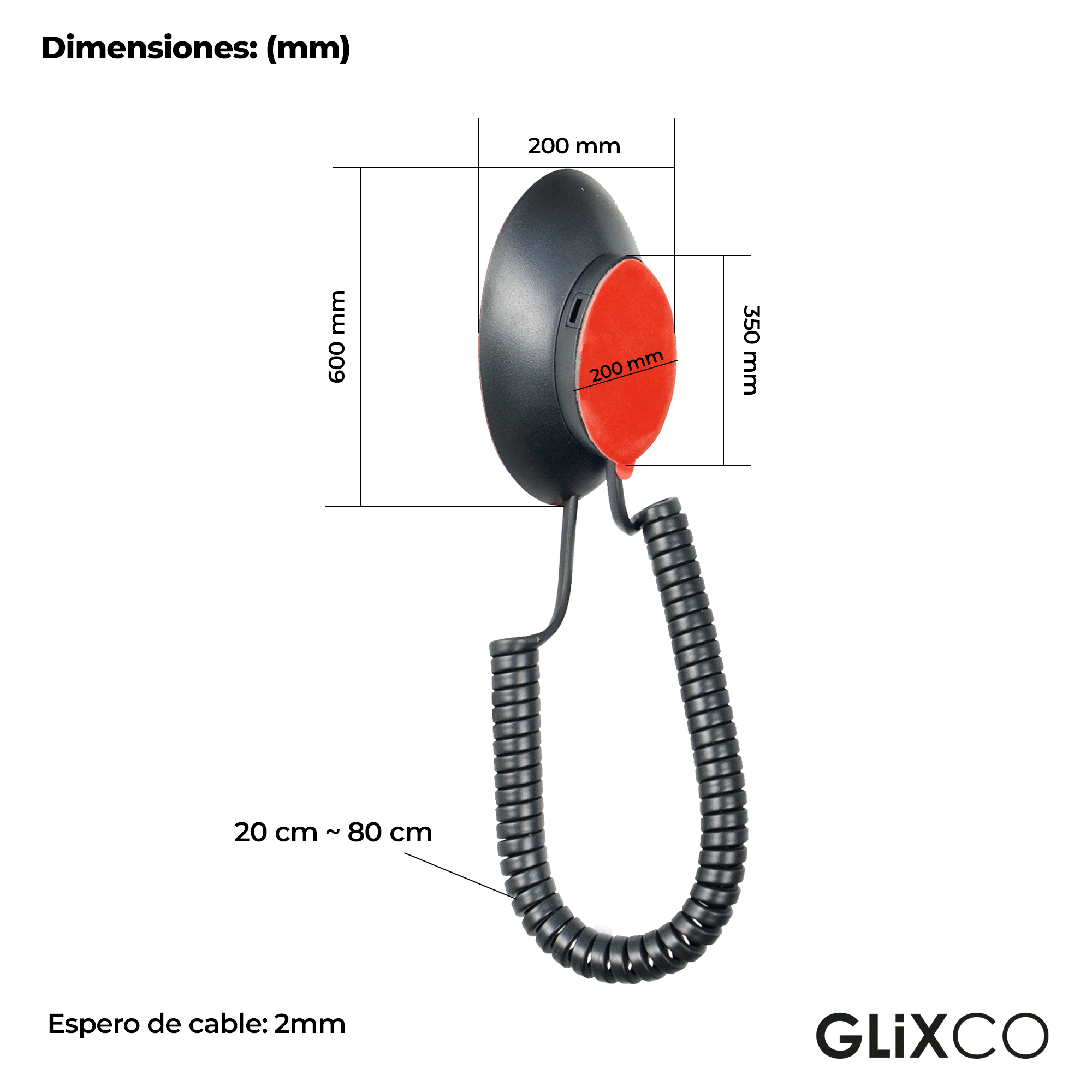 Cable Retráctil Imantado para Control Remoto / Soporte Magnético Antipérdida / Fijación en pared / Largo Max 80cm