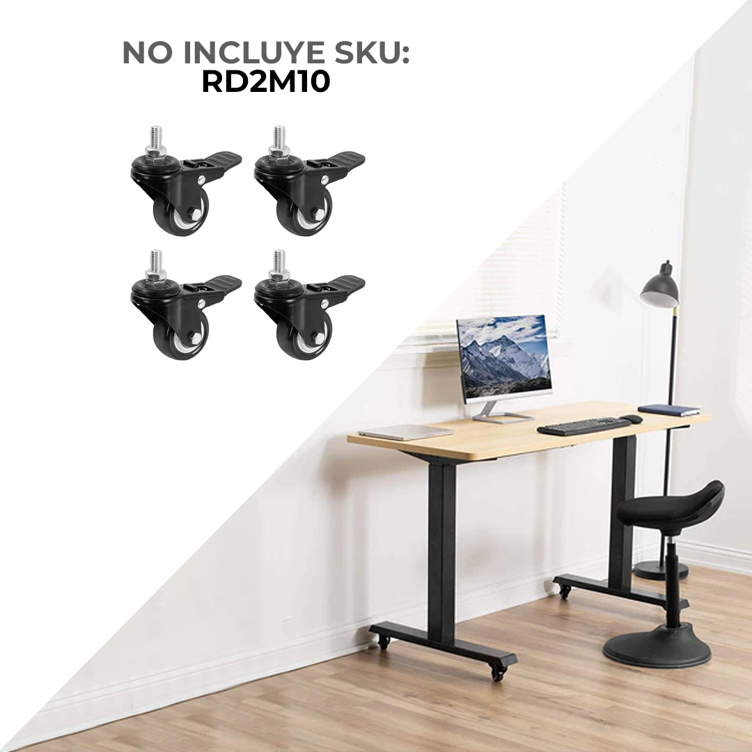 Escritorio Eléctrico + Tablero Melamina 150 x 71 cm Espesor 25mm / Doble Motor / Carga 125 kg /Altura Regulable para trabajar Sentado y Parado