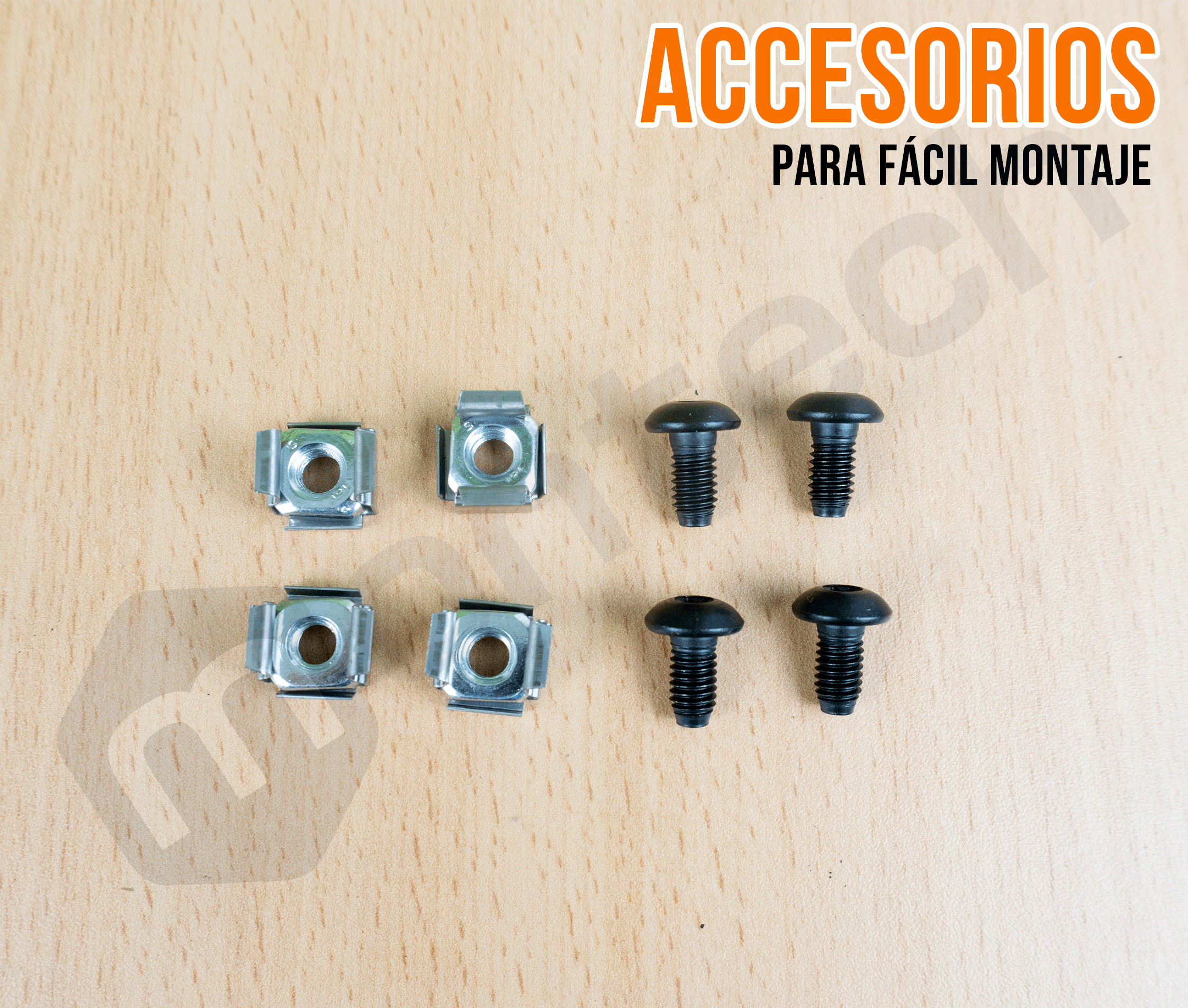 Organizador de cables de Metal / 1RU / 4 clips / 46.5 cm