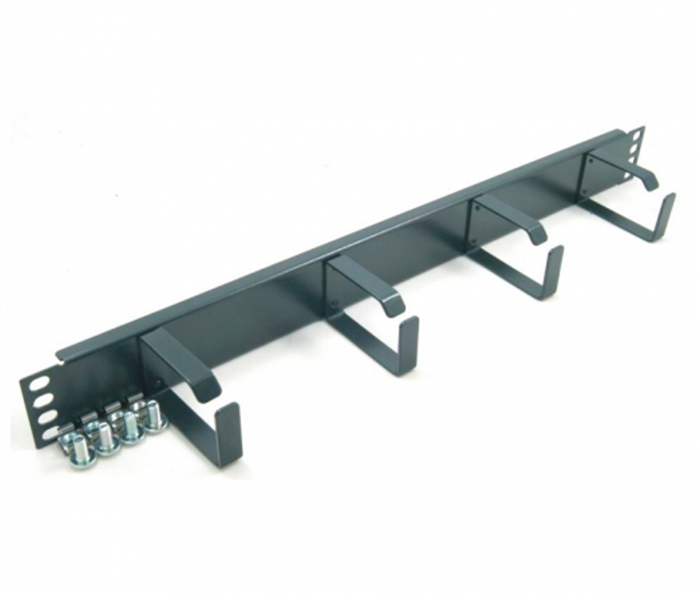 Organizador de cables de plástico / 1RU / 4 clips / 48 cm