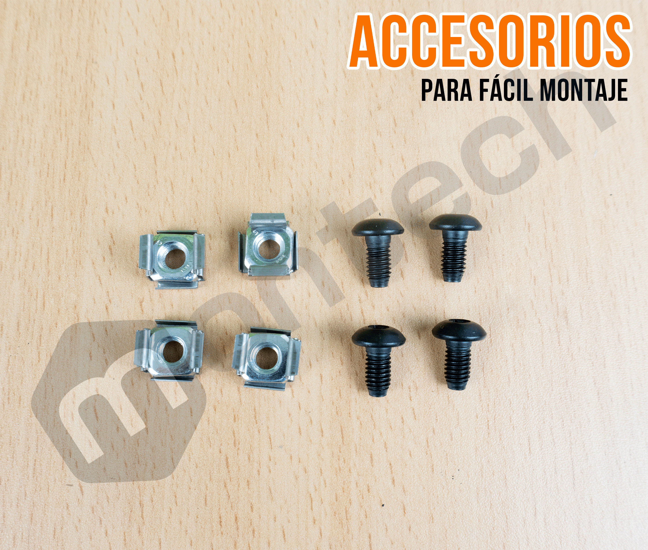 Organizador de cables de plástico / 1RU / 5 clips / 47 cm