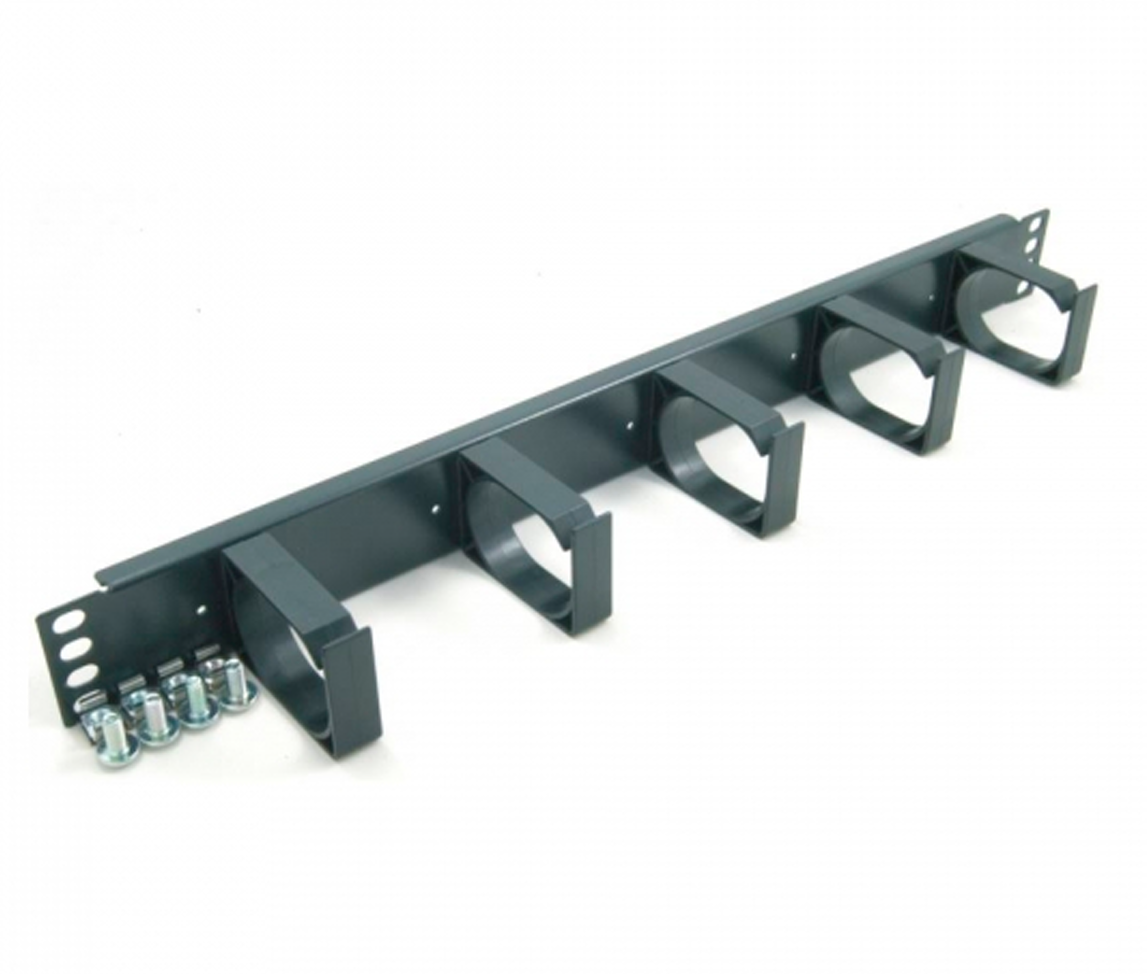 Organizador de cables de plástico / 1RU / 5 clips / 48 cm