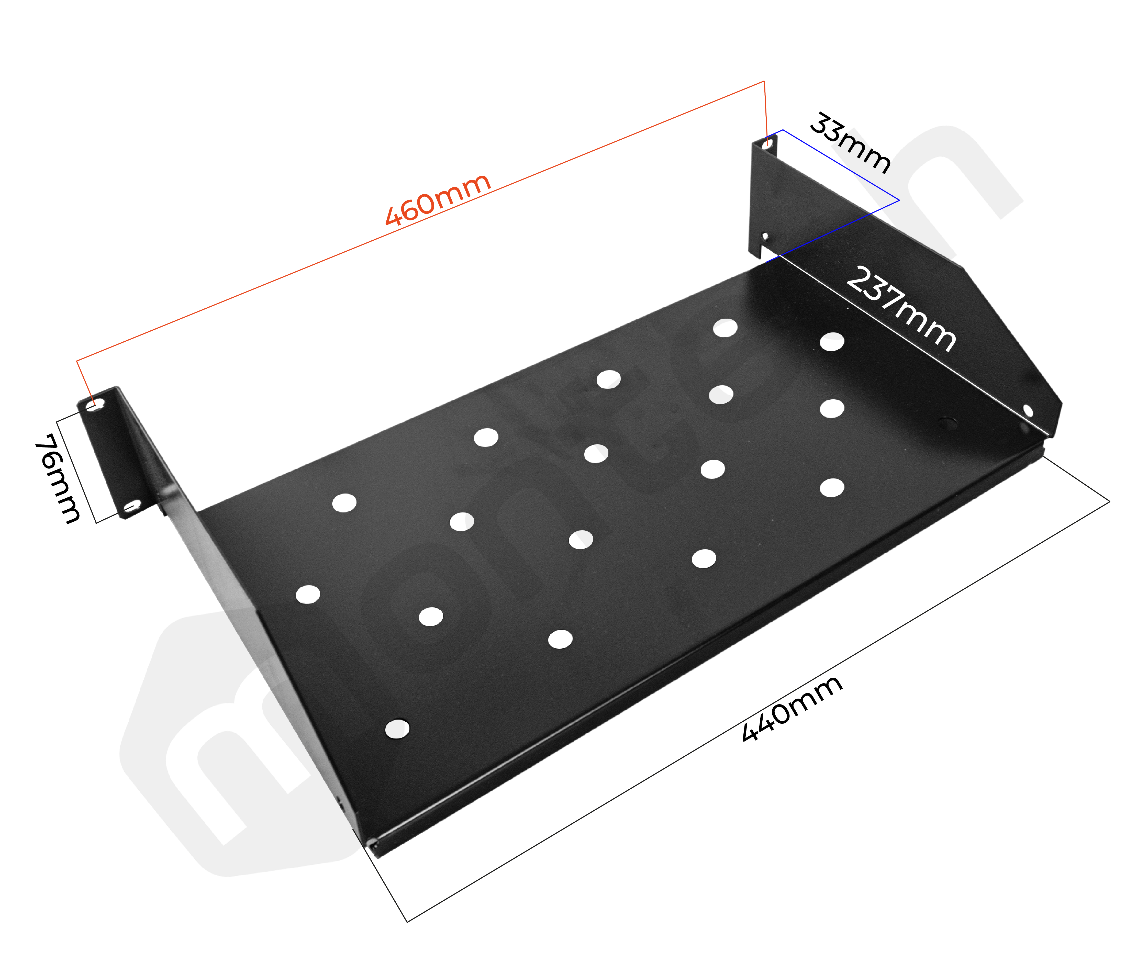 Bandeja Fija para Servidores / 2RU / Profundidad 27 cm