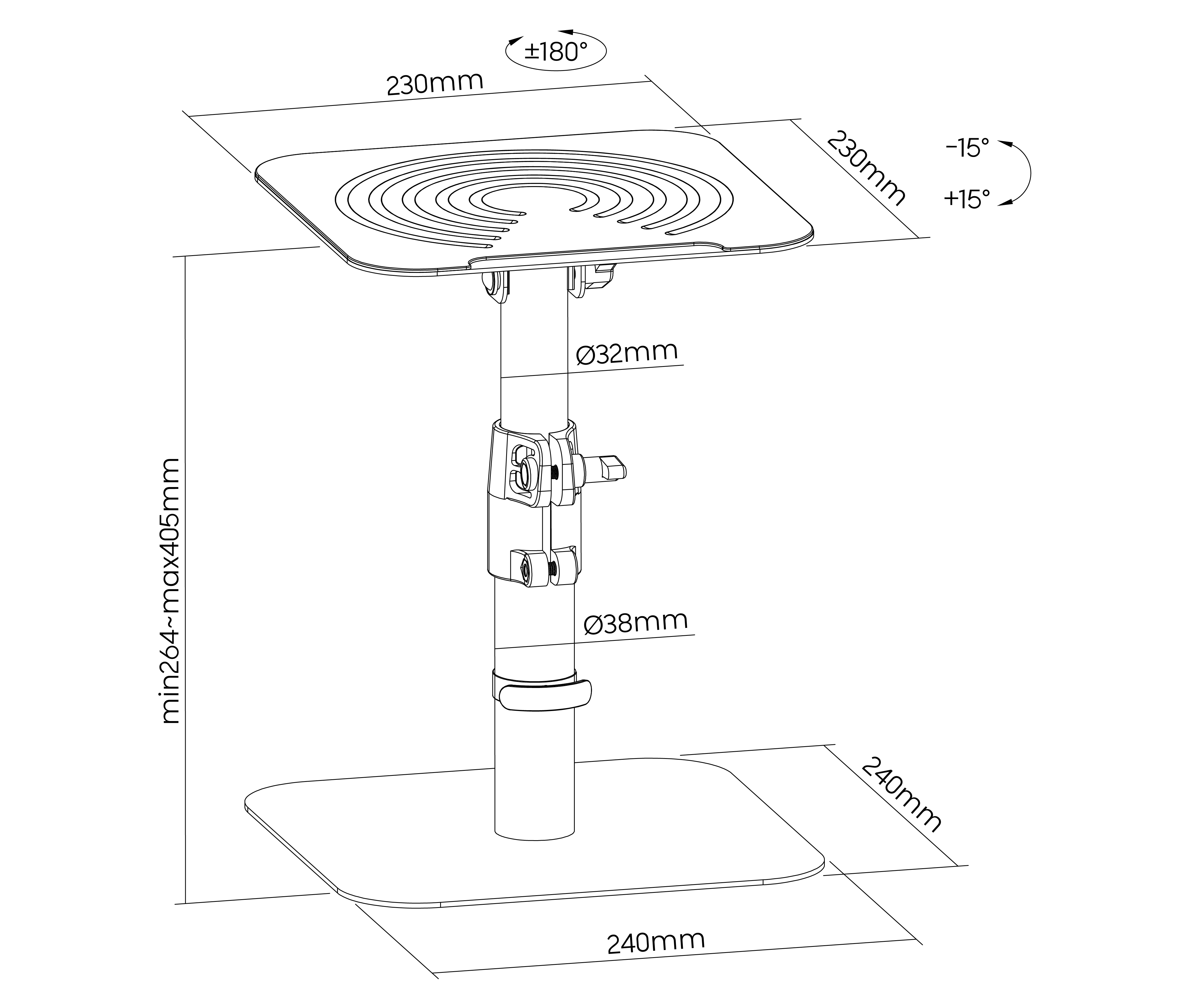Soporte Universal para Parlante Altavoz de Sobremesa (PAR)