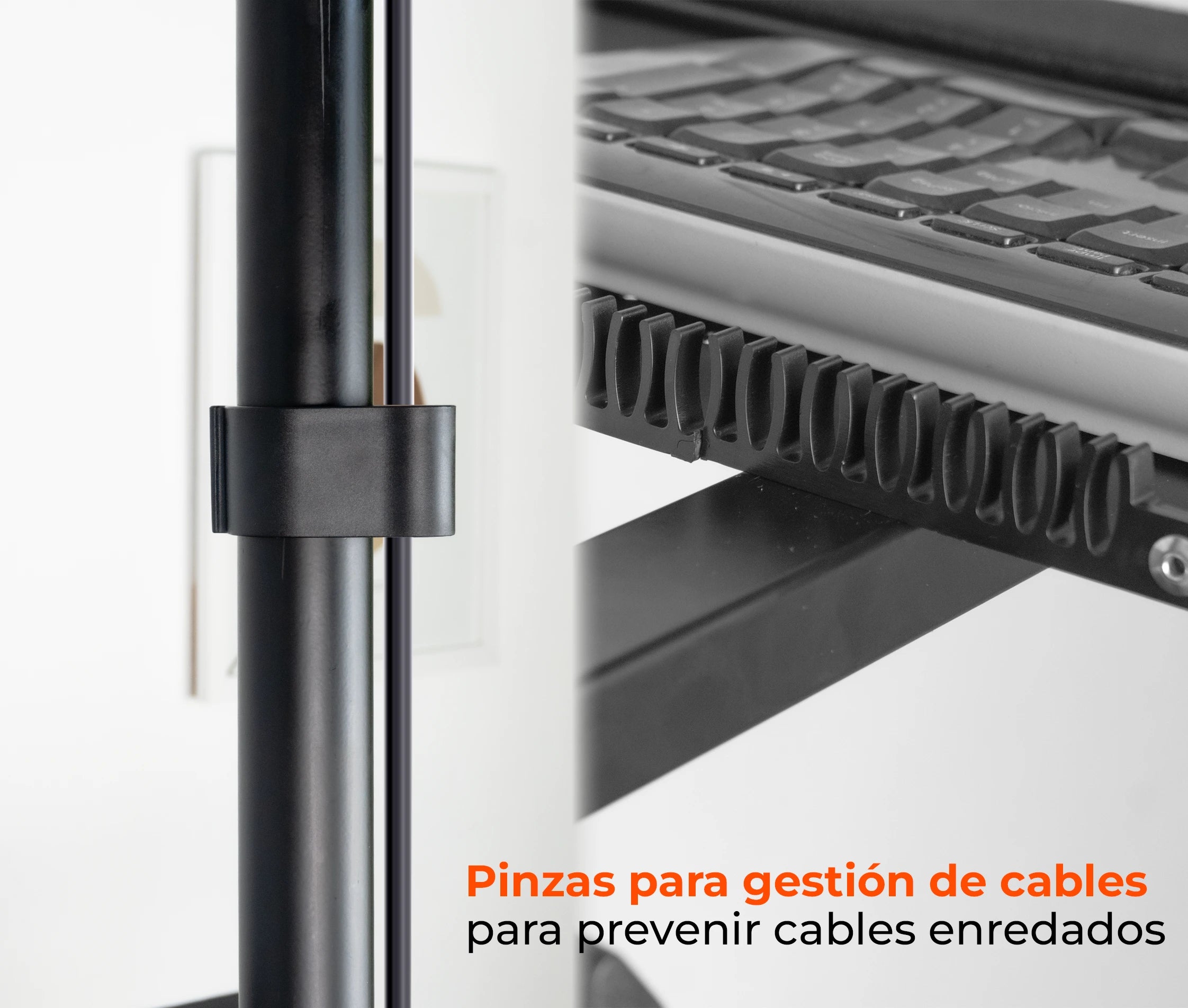 Pedestal con Ruedas para Monitor 17 a 32 pulg con Soporte para CPU y Teclado