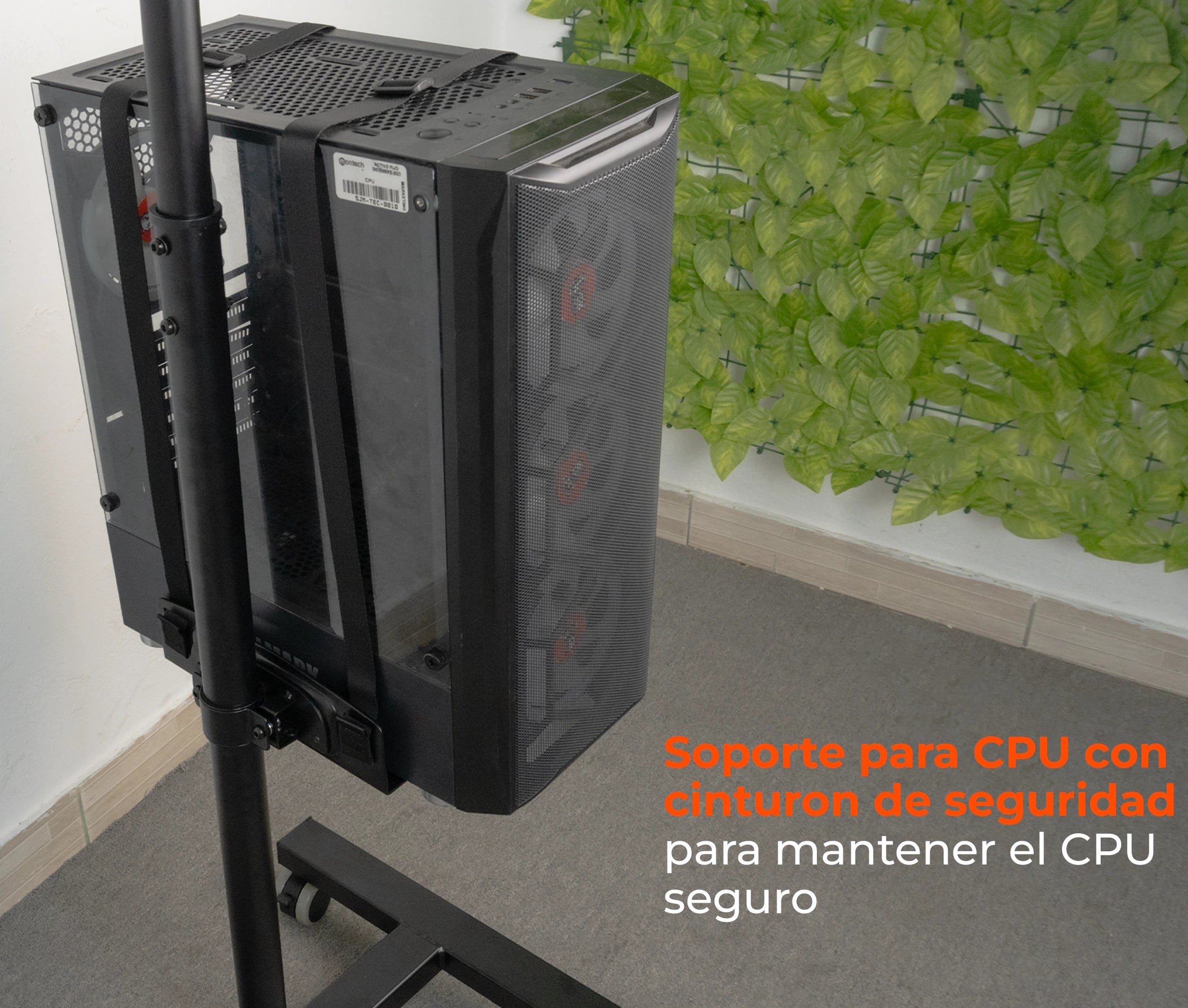 Pedestal con Ruedas para Monitor 17 a 32 pulg con Soporte para CPU y Teclado