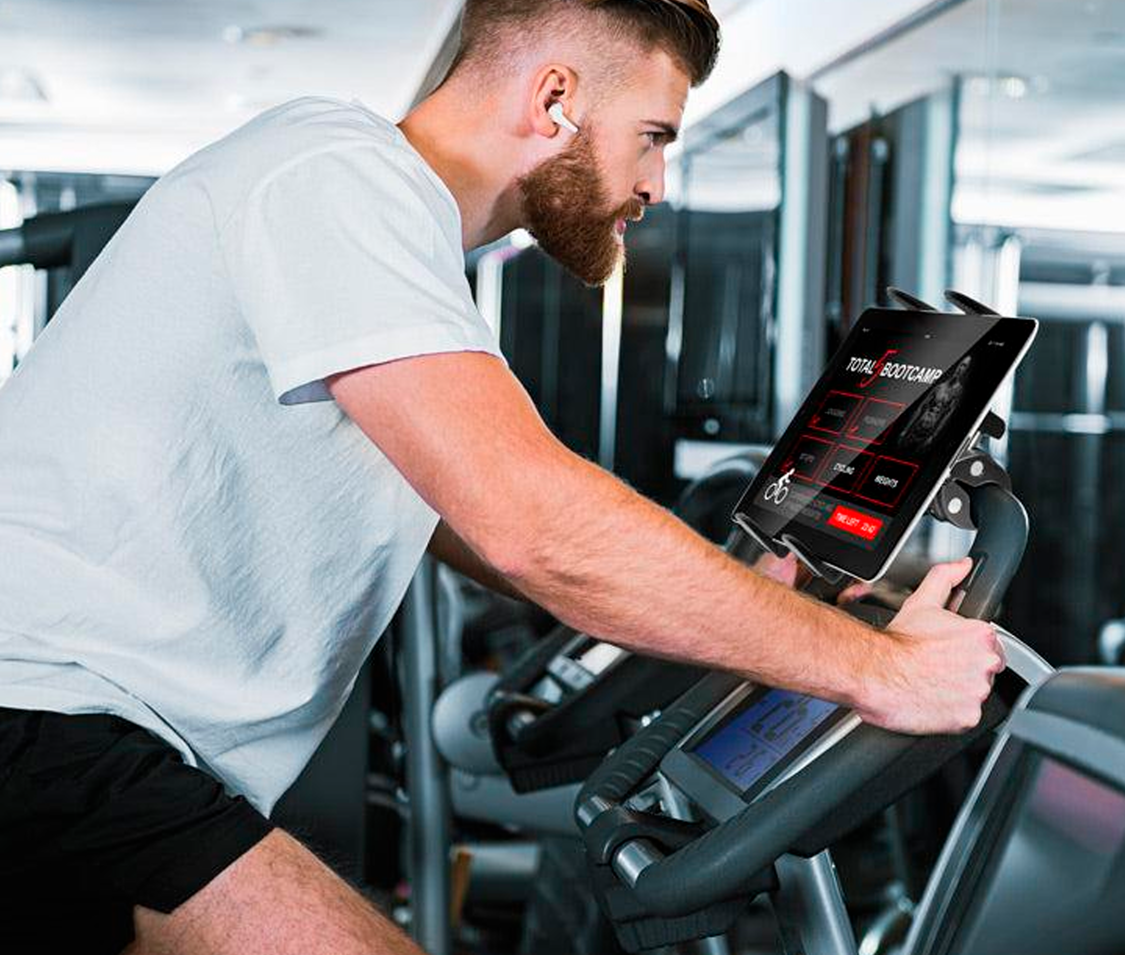 Soporte con Abrazadera tubular para Tablet 7 a 18 Pulg / Fijación en tripodes o Tubos de 18 a 35mm