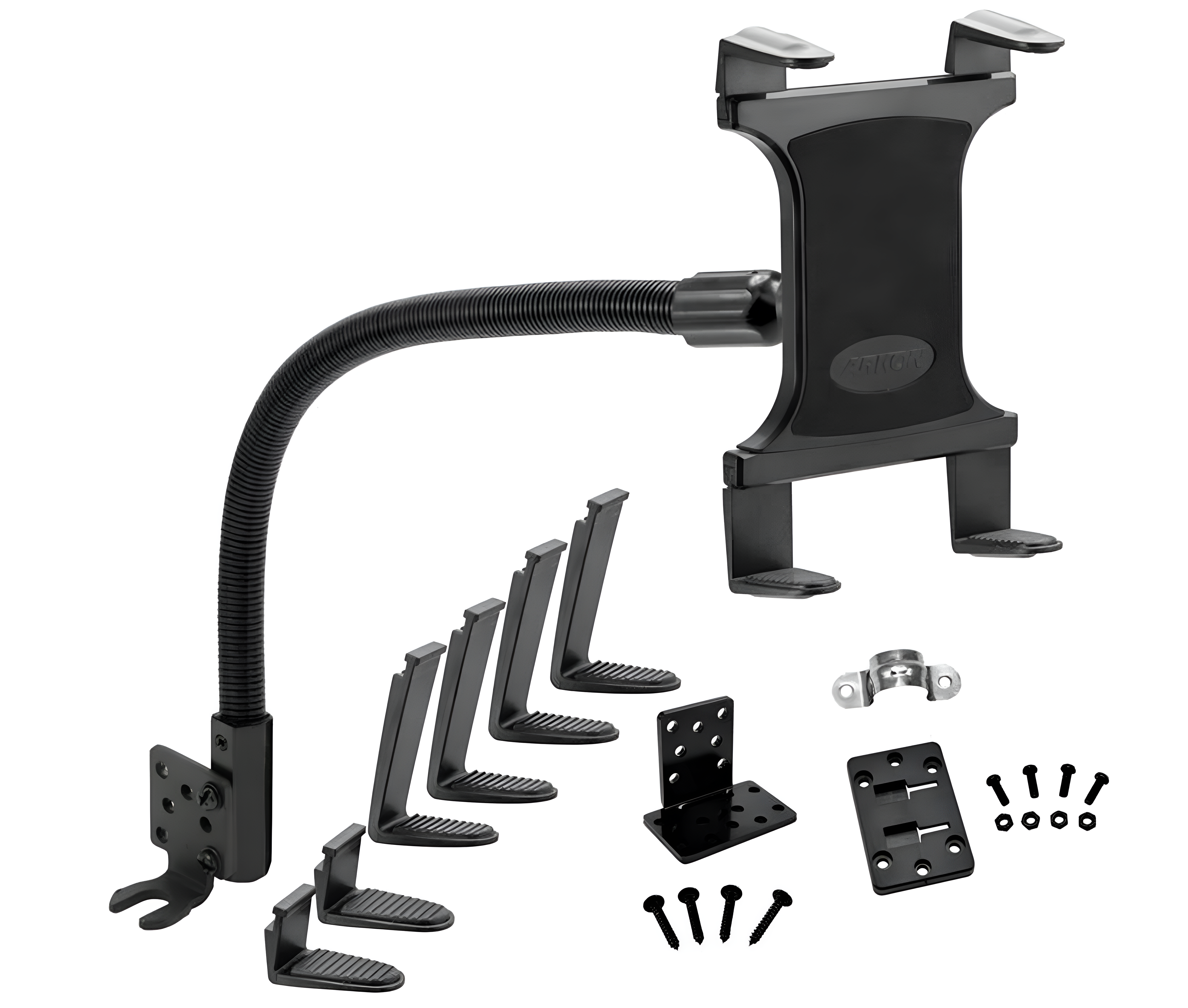 Soporte con brazo Flexible 55 cm para Tablet 7 a 18.4 Pulg / Fijación en asiento del auto y camiones