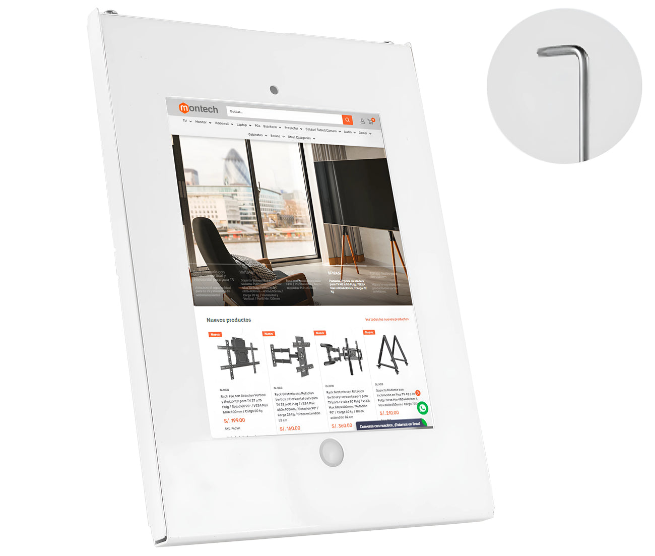 Soporte fijo con seguridad para Tablet iPad 9.7 - Pared