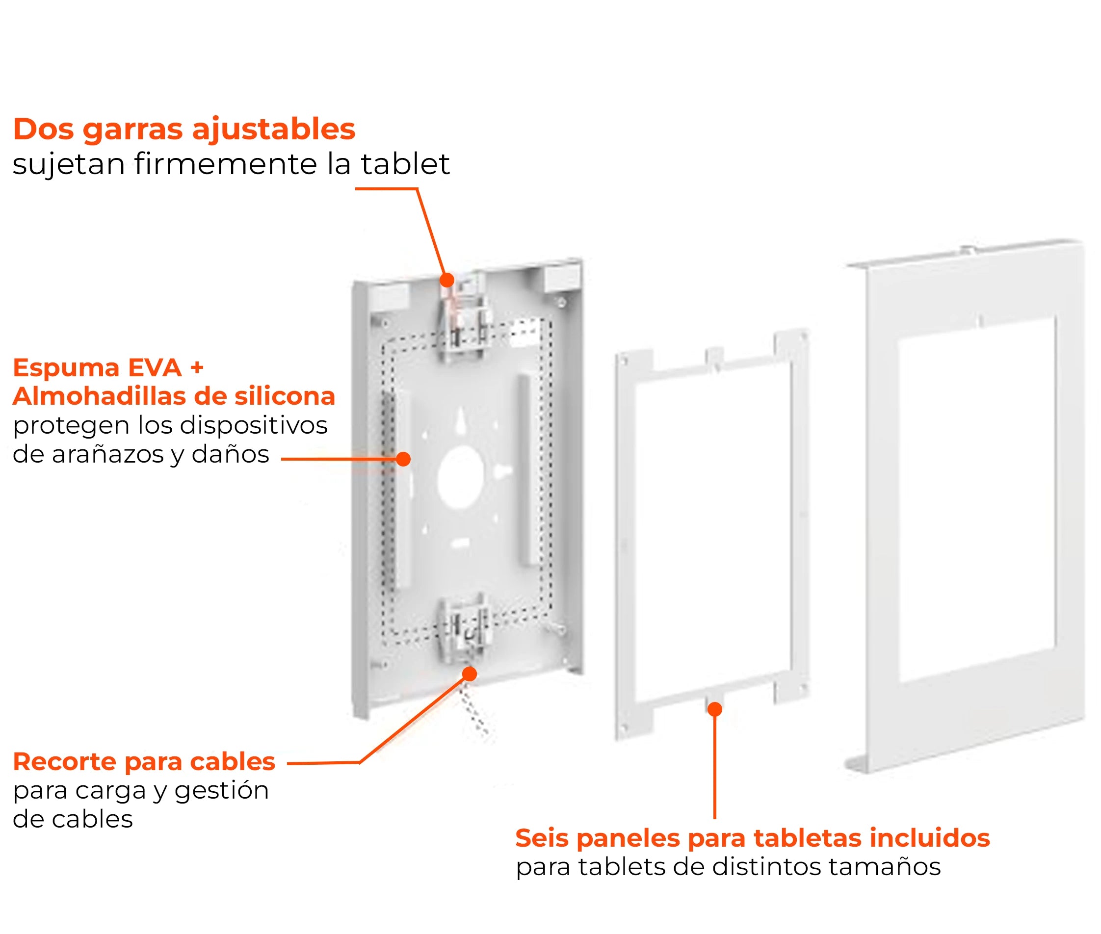 Soporte seguridad con Llave de Pared para Tablet iPad 9.7 a 11 Pulg