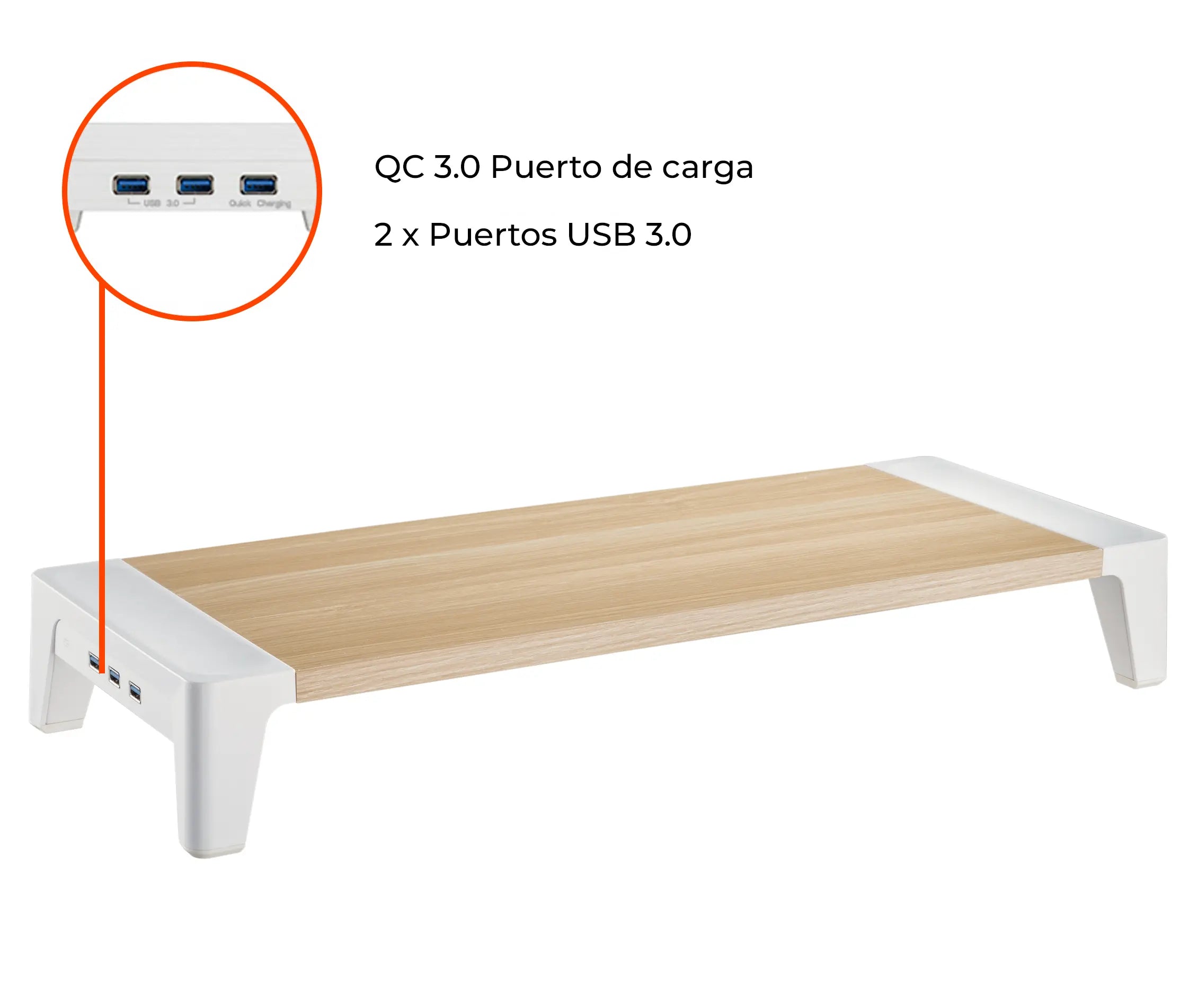 Soporte Elevador con Puerto USB 3.0 para Monitor 17 a 32 Pulg
