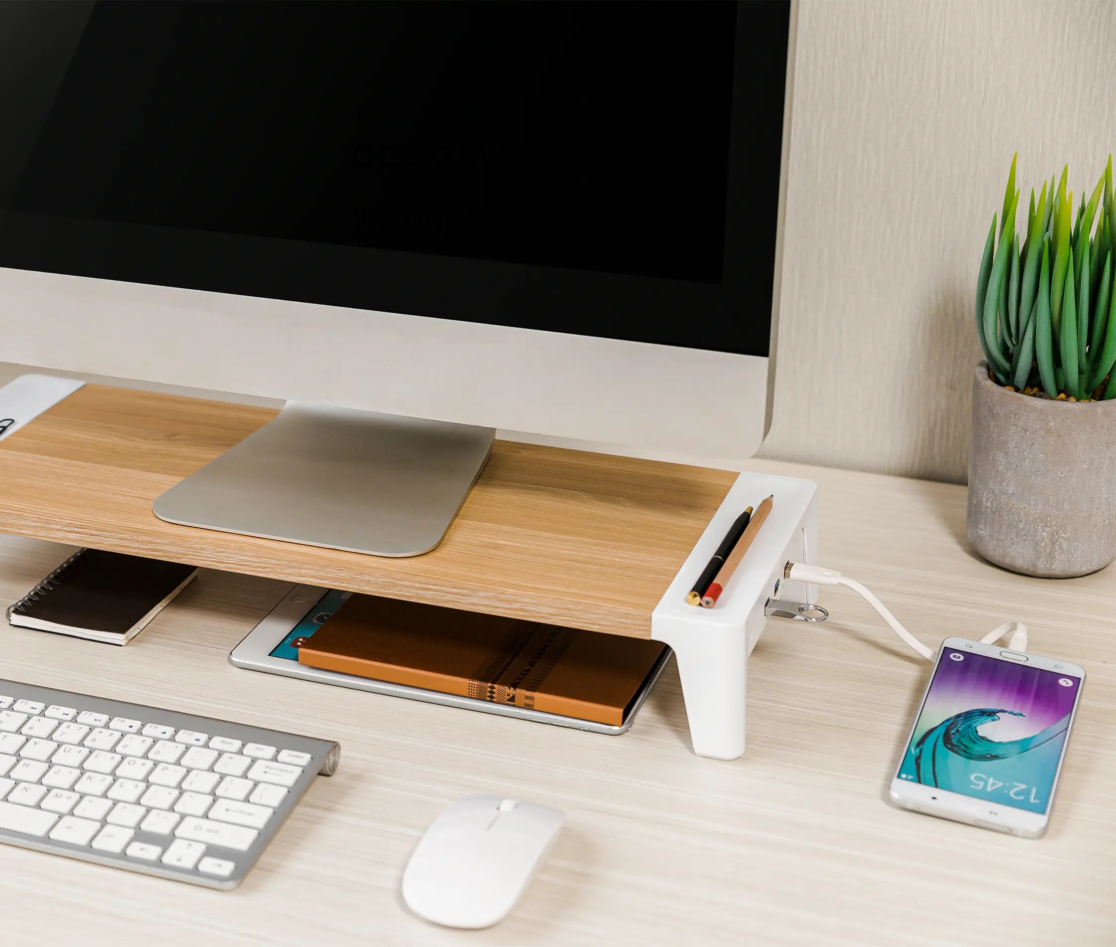 Soporte Elevador con Puerto USB 3.0 para Monitor 17 a 32 Pulg