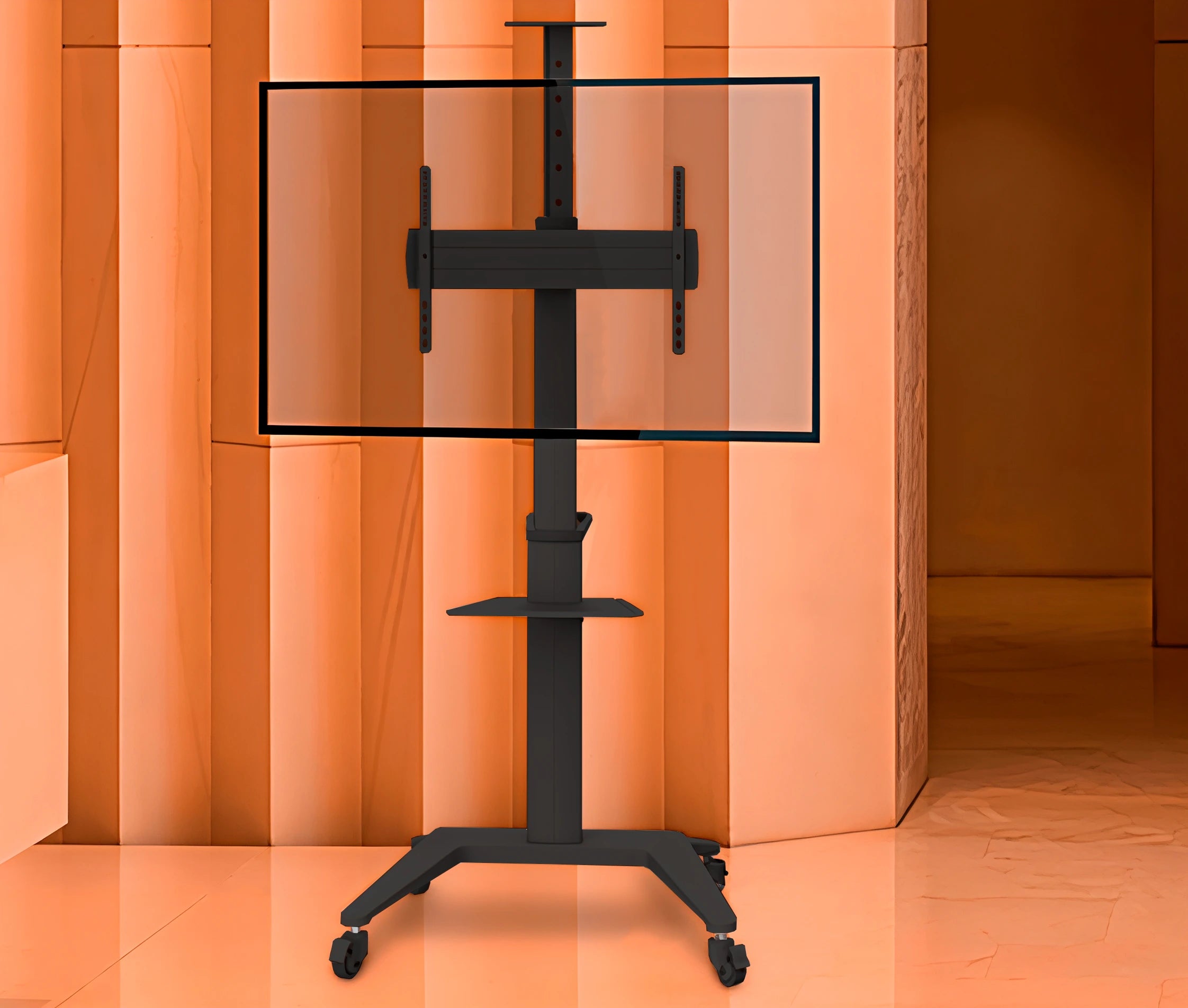 Pedestal con Ruedas para TV 37 a 70 Pulg / VESA Max 600x400mm / Vertical y Horizontal / Rotación 90° / Carga 70 kg