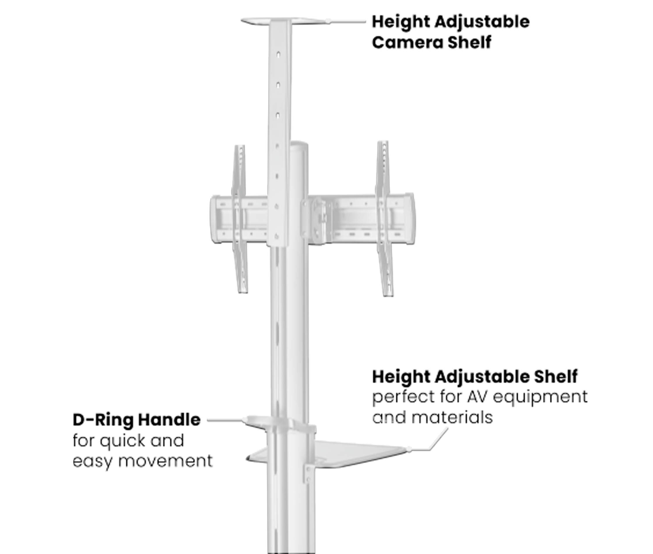 Pedestal con Rotación Vertical y Horizontal para TV 37 a 70 Pulg / VESA Max 600x400mm / Rotación 90° / Carga 70 kg