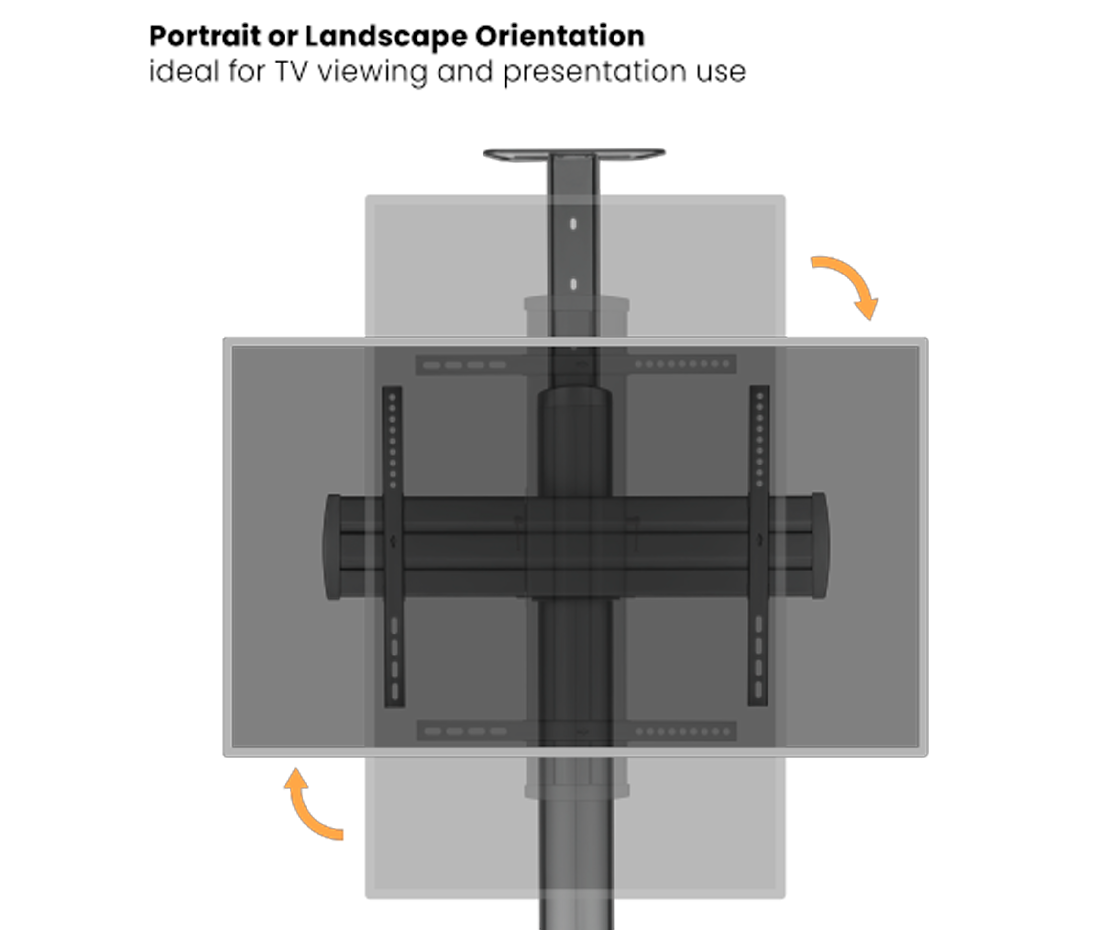Pedestal con Rotación Vertical y Horizontal para TV 37 a 70 Pulg / VESA Max 600x400mm / Rotación 90° / Carga 70 kg