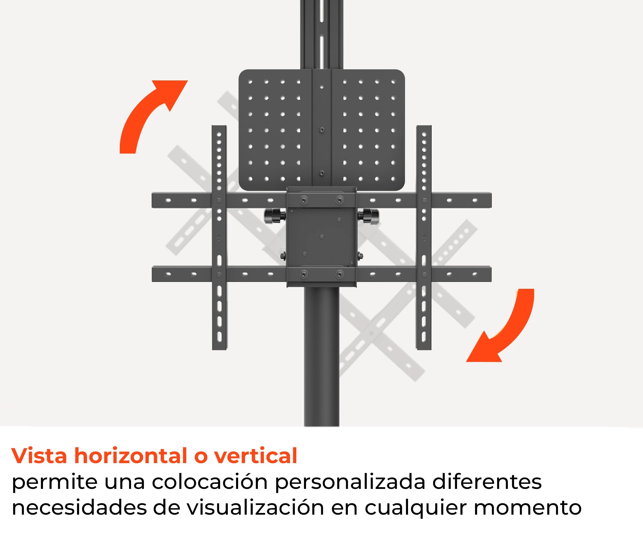 Pedestal con Rotacion Vertical y Horizontal para TV 37 a 70 Pulg / Rotación 90° / VESA Max 600x400mm / Carga 50 kg