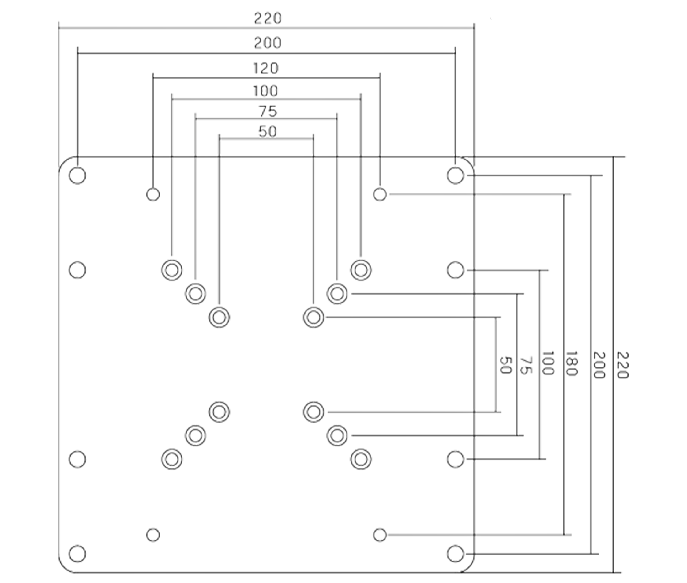 Adaptador Extensión VESA Max 200x200mm para TV y Monitores de 23 a 42 Pulg