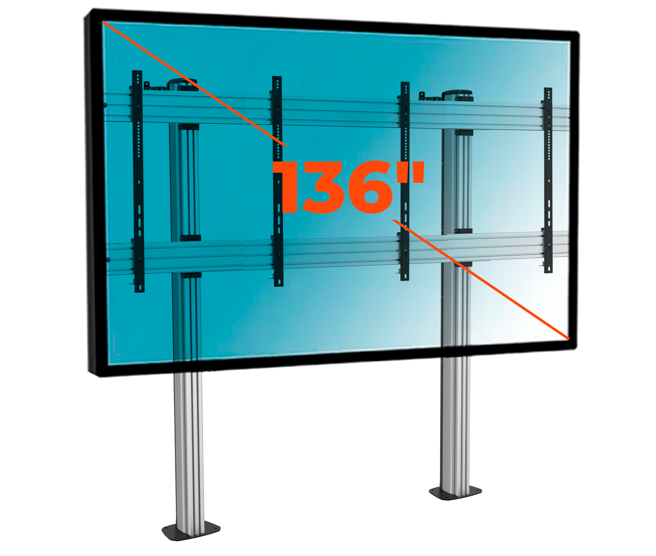 Pedestal con Base Atornillada Videowall para TV LG 136 Pulg / LAEC015-GN2 / Carga 150 kg