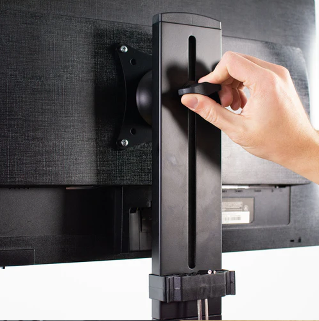 Rack Soporte Doble con Teclado de Escritorio y Pared para 2 Monitores 17 a 27 pulg / Trabaje parado o sentado